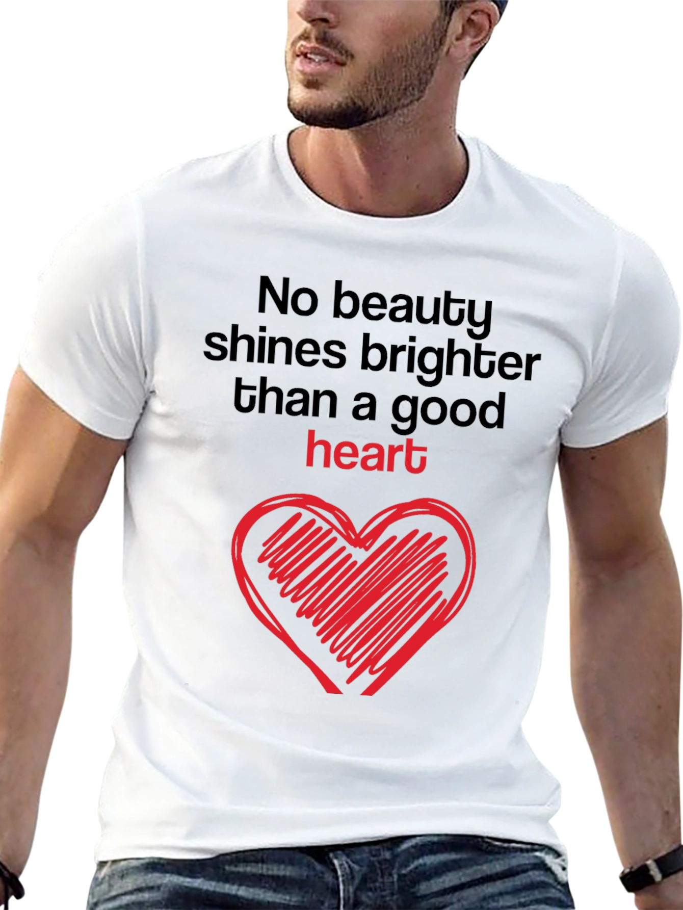 Good Heart Graphic Tee - Black Crew Neck