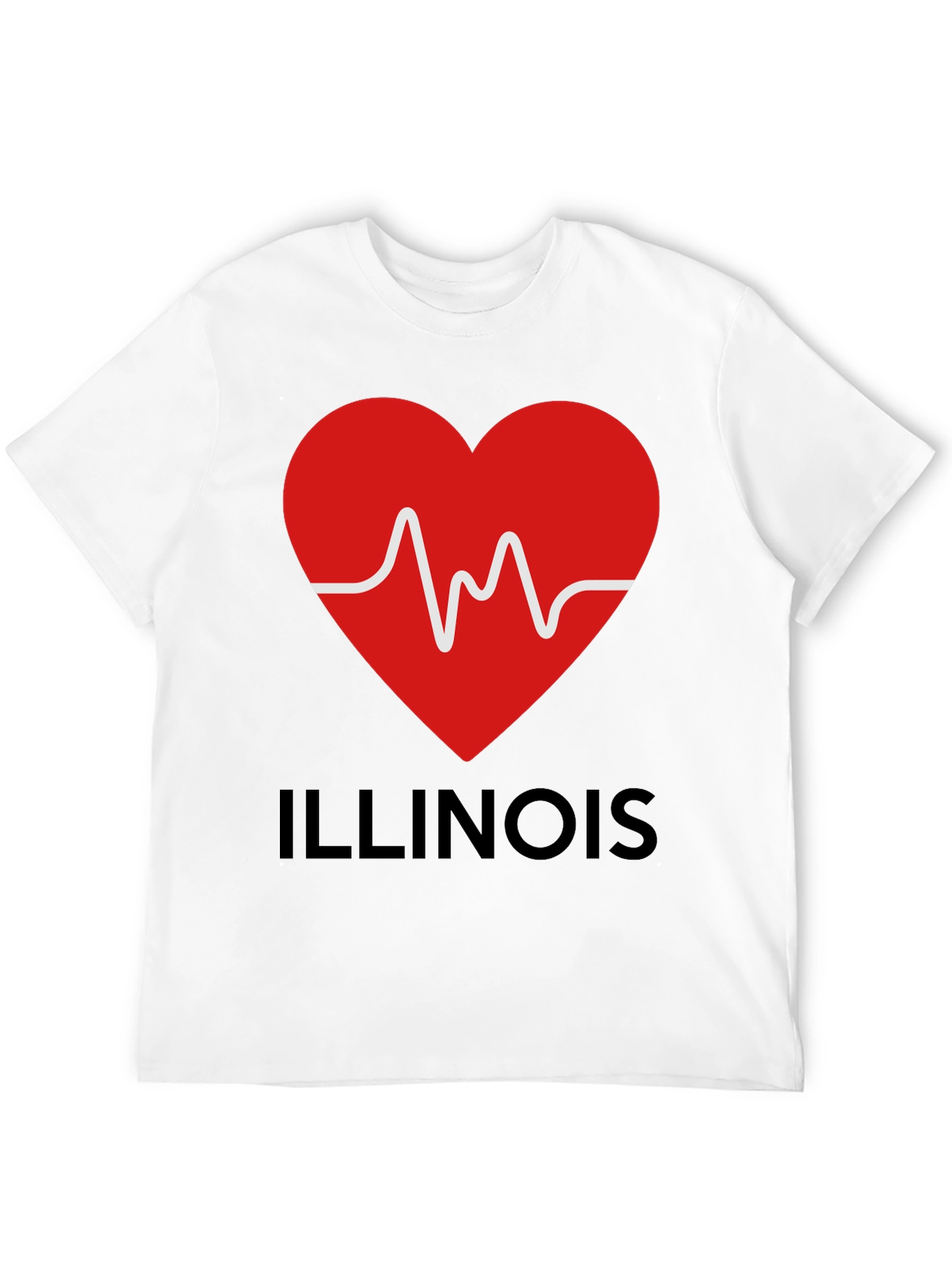 Illinois Heartbeat T-Shirt - Black
