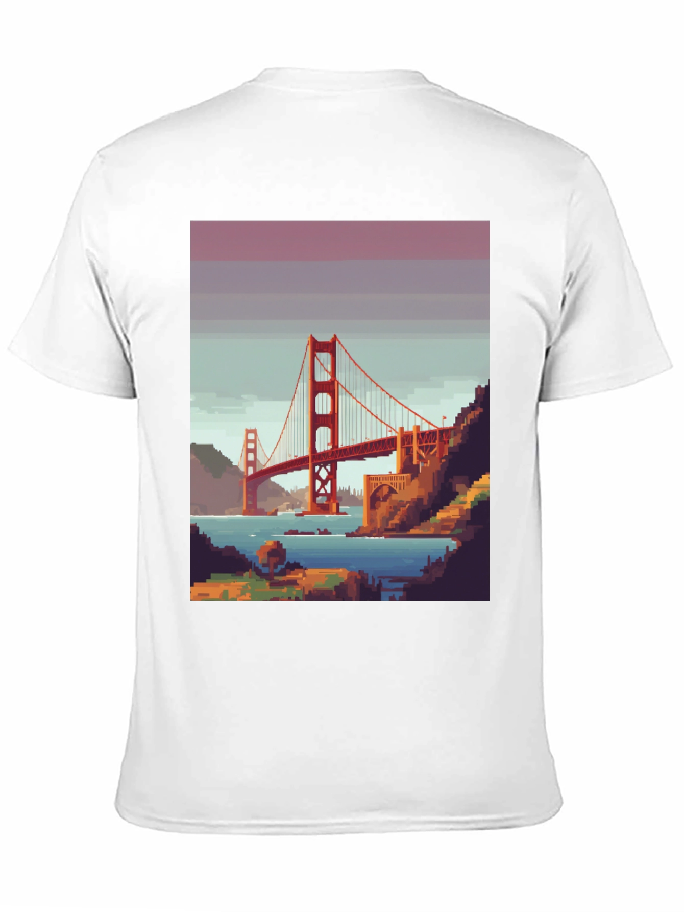Golden Gate Bridge Pixel Art Graphic Tee