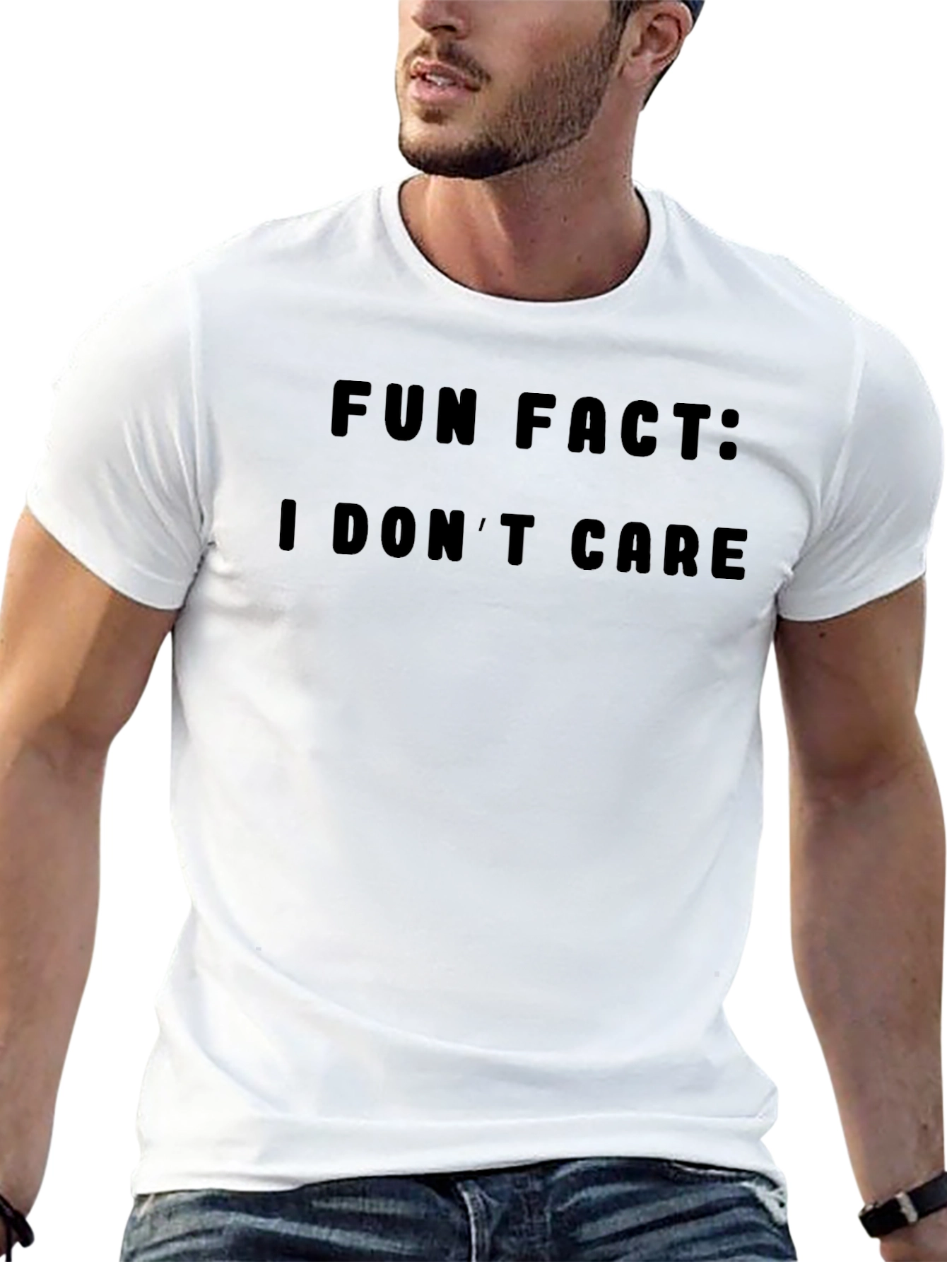 Fun Fact I Dont Care Black Graphic T-Shirt