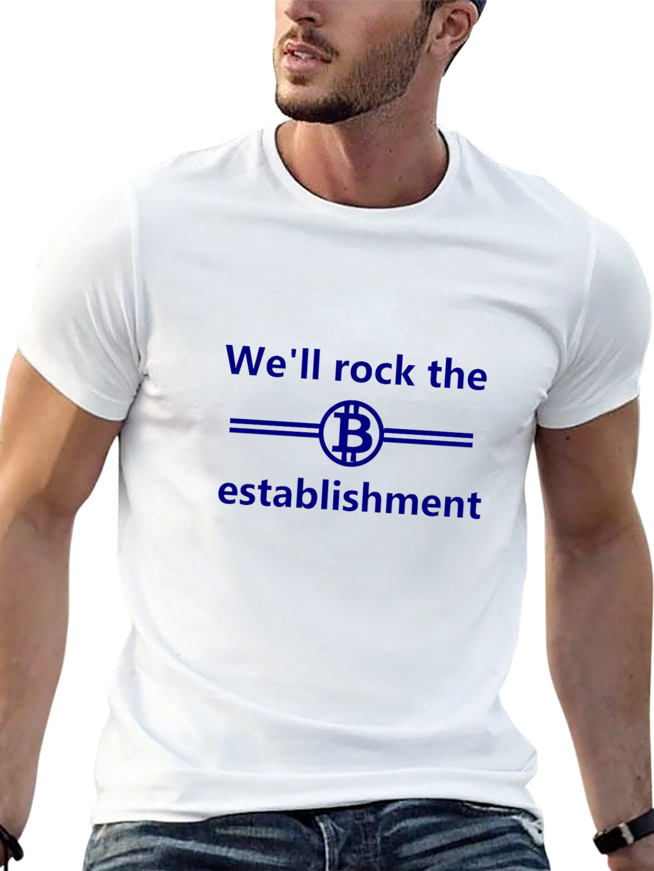 Bitcoin Rock the Establishment Graphic T-Shirt
