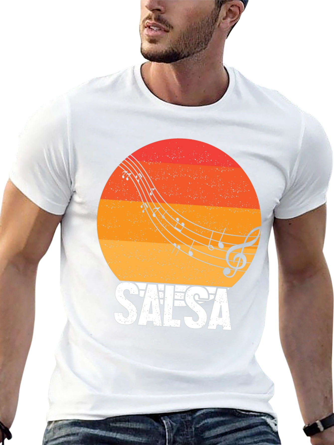 Salsa Music Retro Sunset Graphic T-Shirt