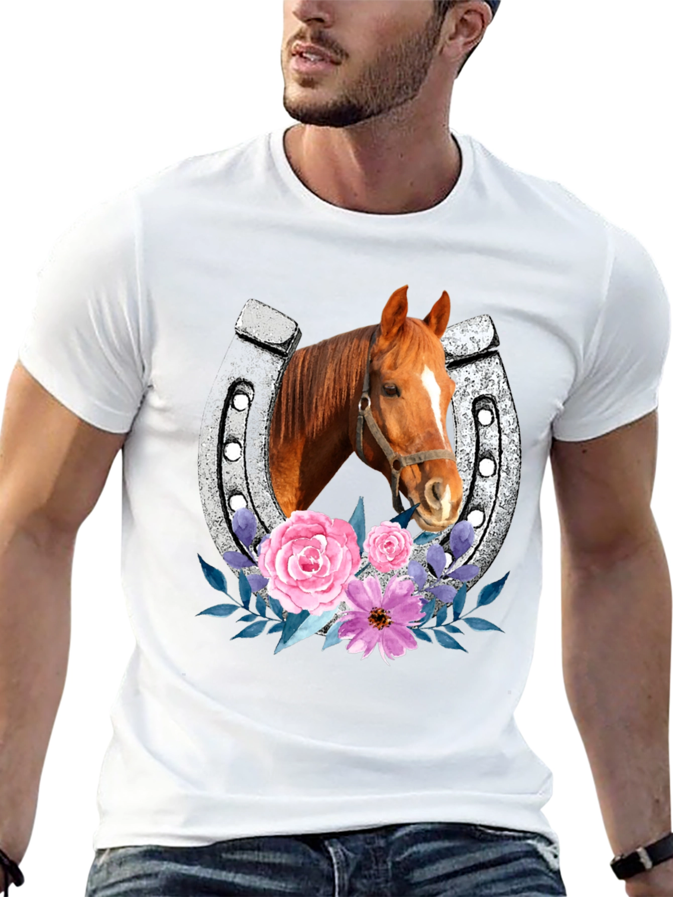 Horse & Horseshoe Floral Tee