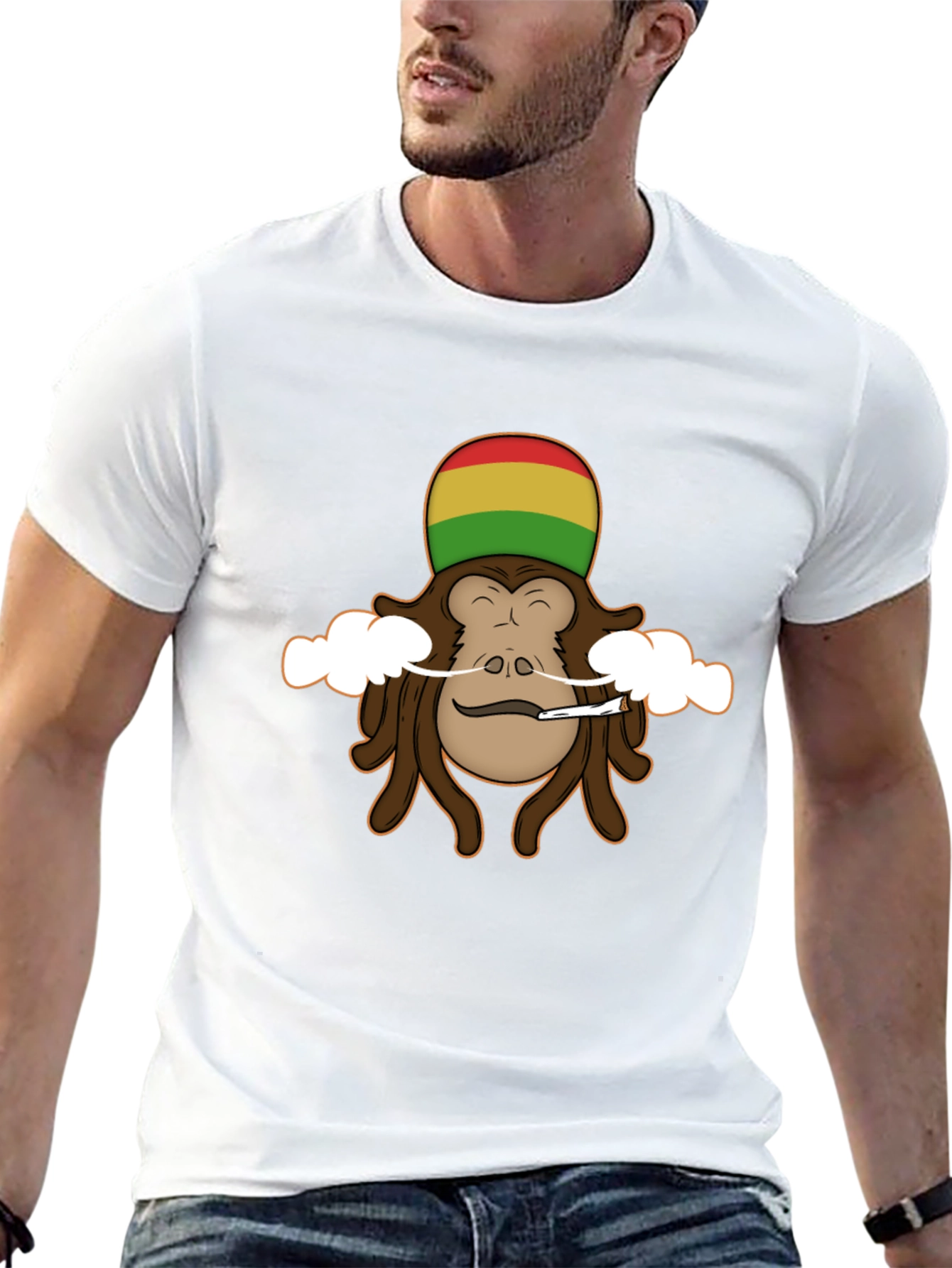 Rasta Monkey Graphic Tee - Cool Novelty Shirt