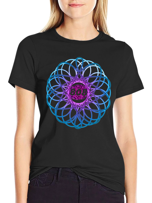 Abstract Geometric 808 Black T-Shirt