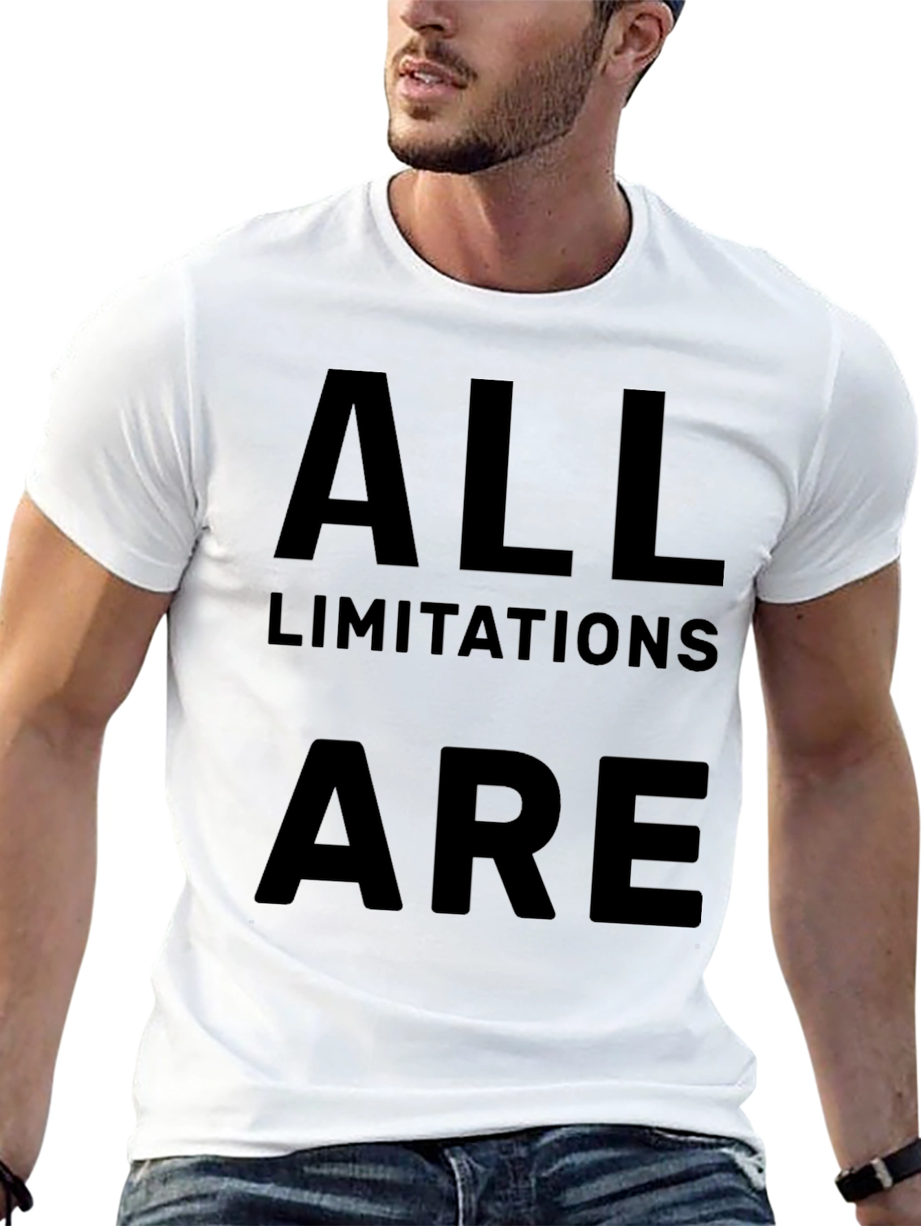 Inspirational Black T-Shirt - All Limitations Are