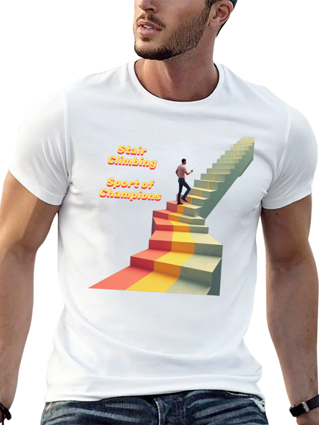 Stair Climbing Champion Black T-Shirt