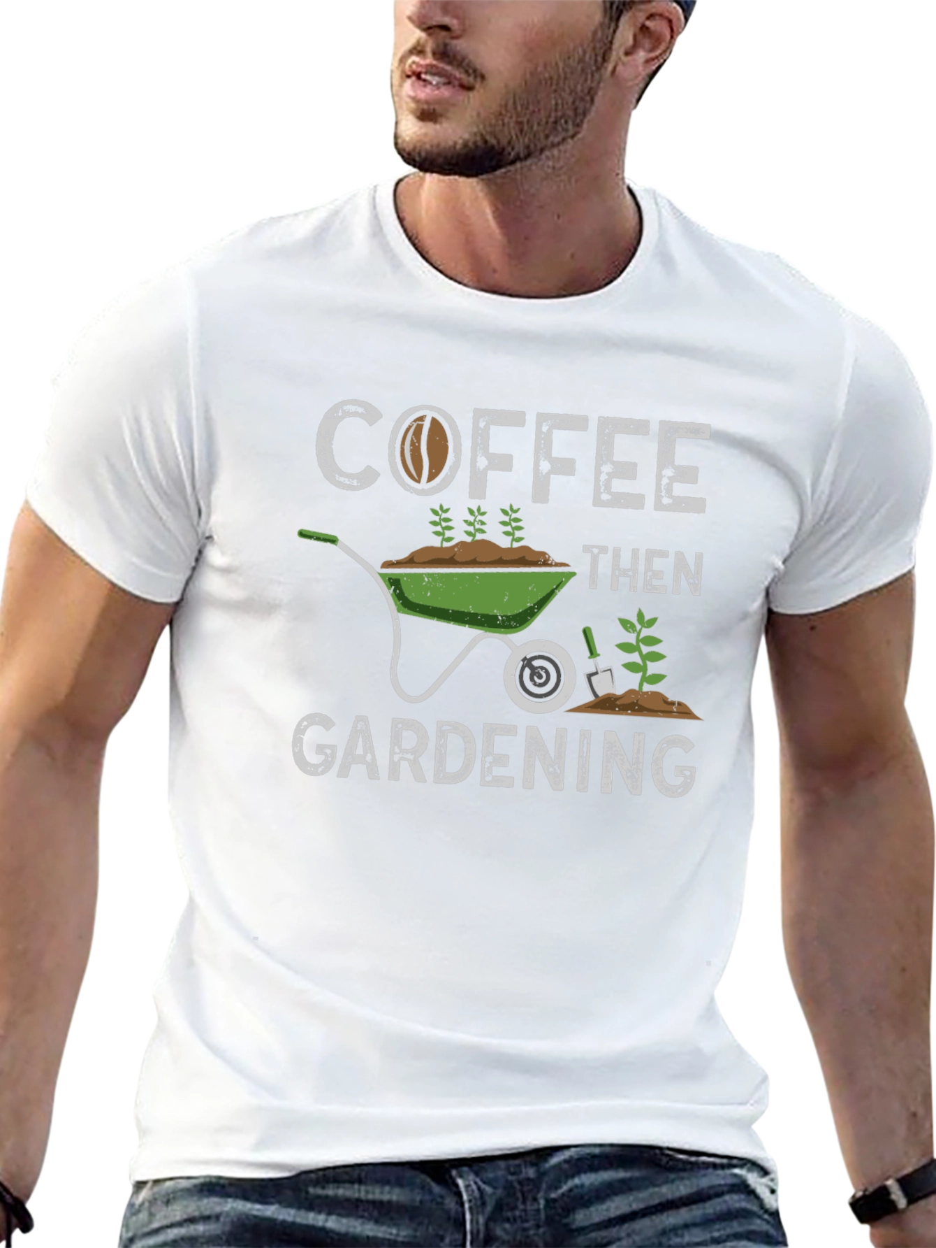 Coffee Then Gardening Graphic Tee