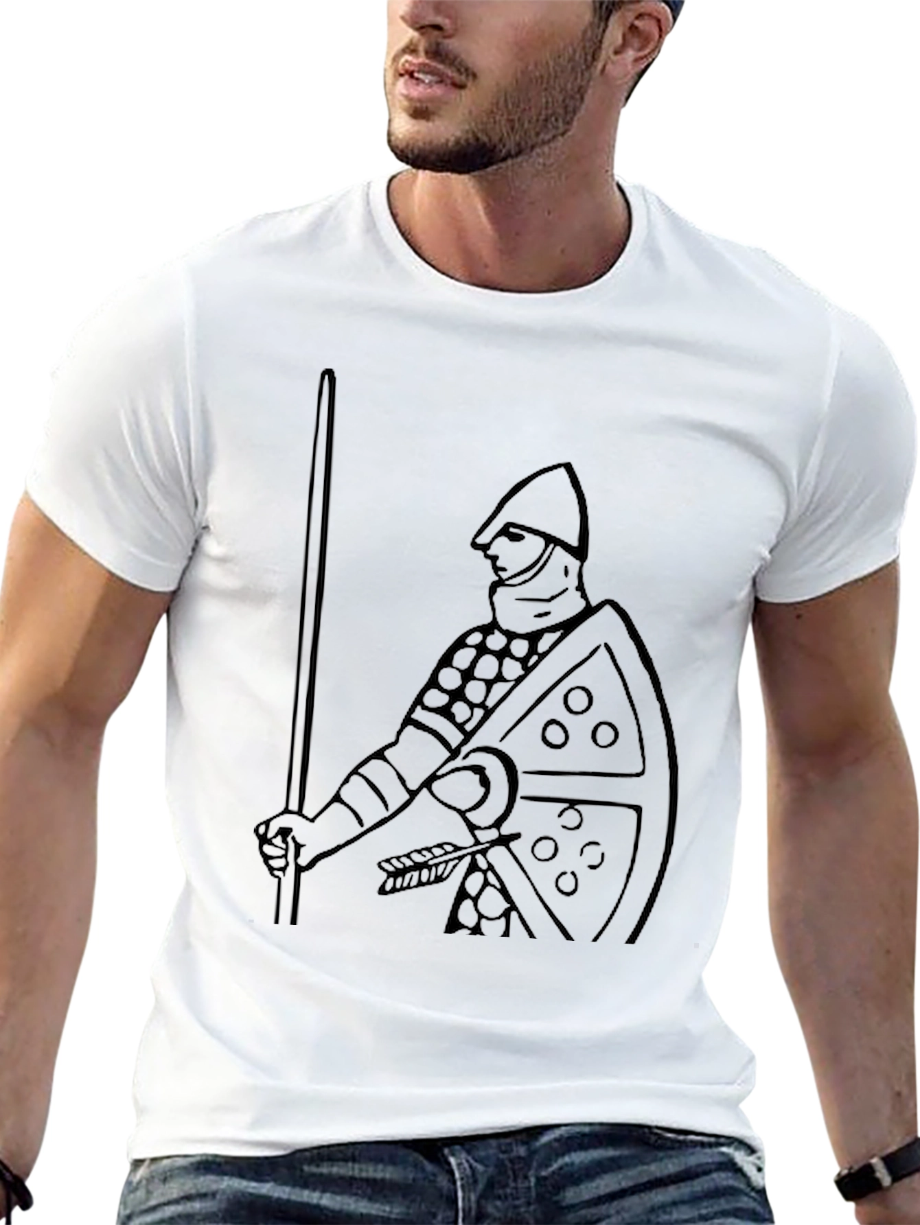Knight Graphic T-Shirt - Black Cotton Tee