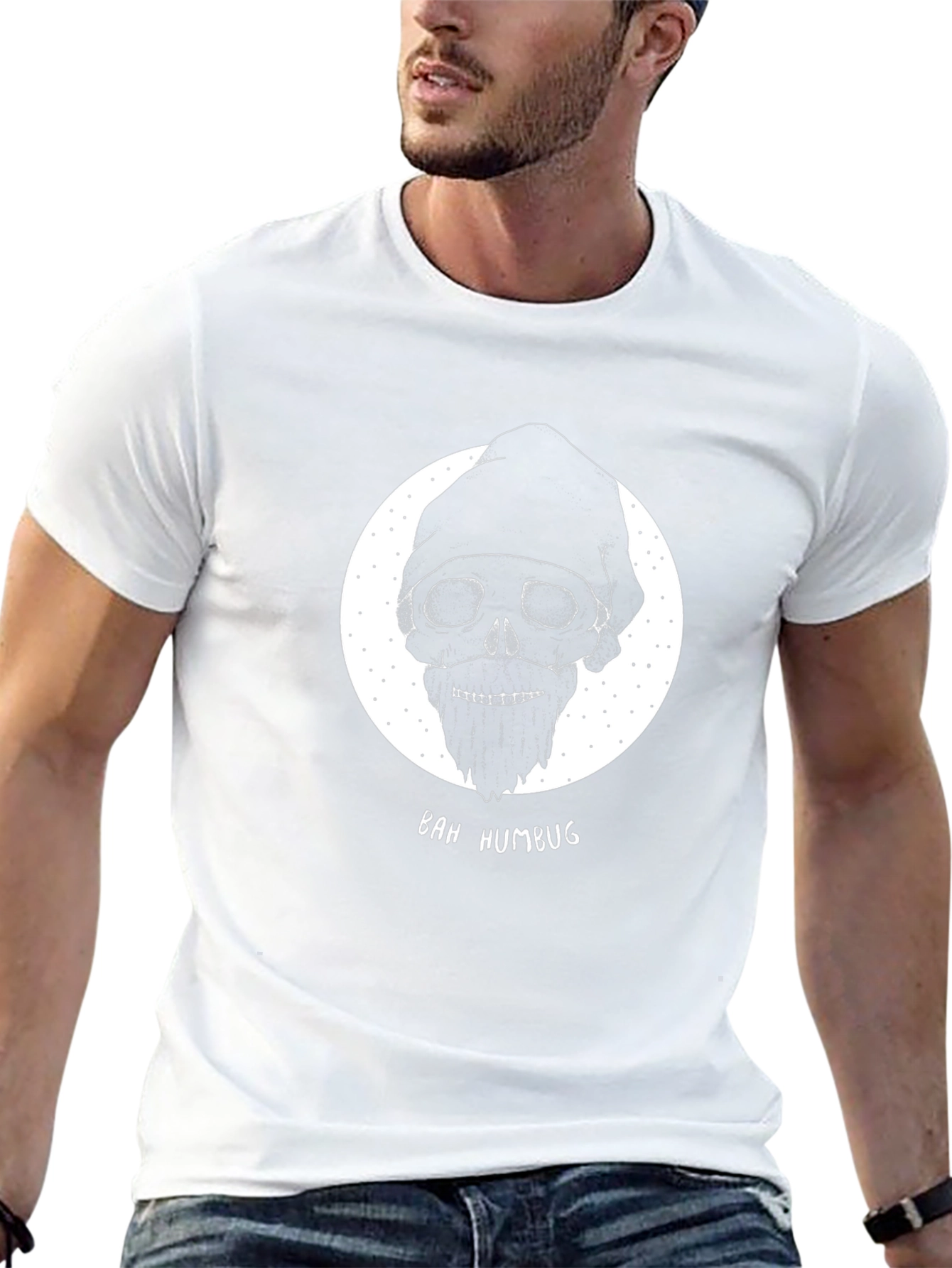 Bah Humbug Skull Graphic Tee - Mens Black T-Shirt