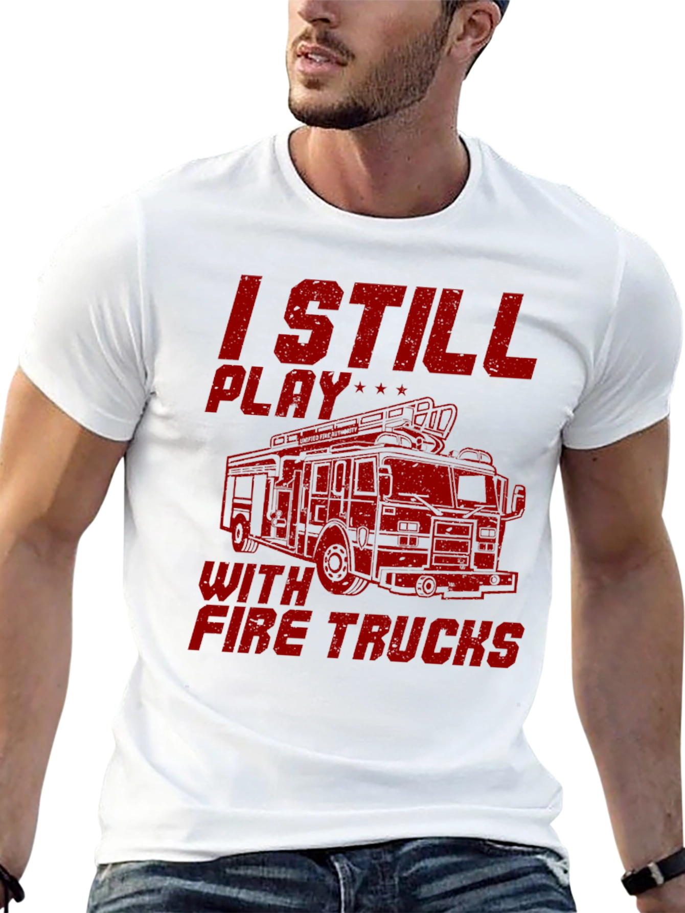 I Still Play With Fire Trucks Graphic Tee