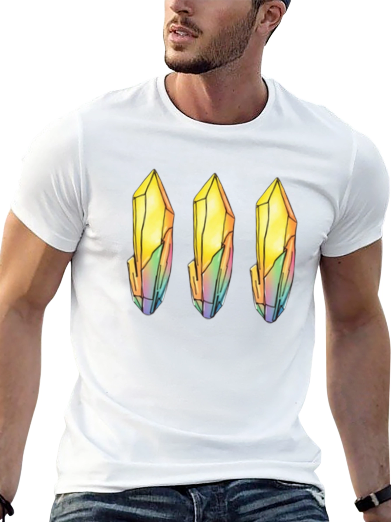 Quartz Crystal Print Black T-Shirt