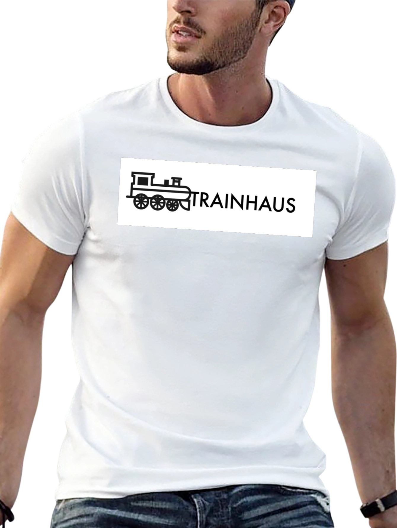 Trainhaus T-Shirt - Black Graphic Tee