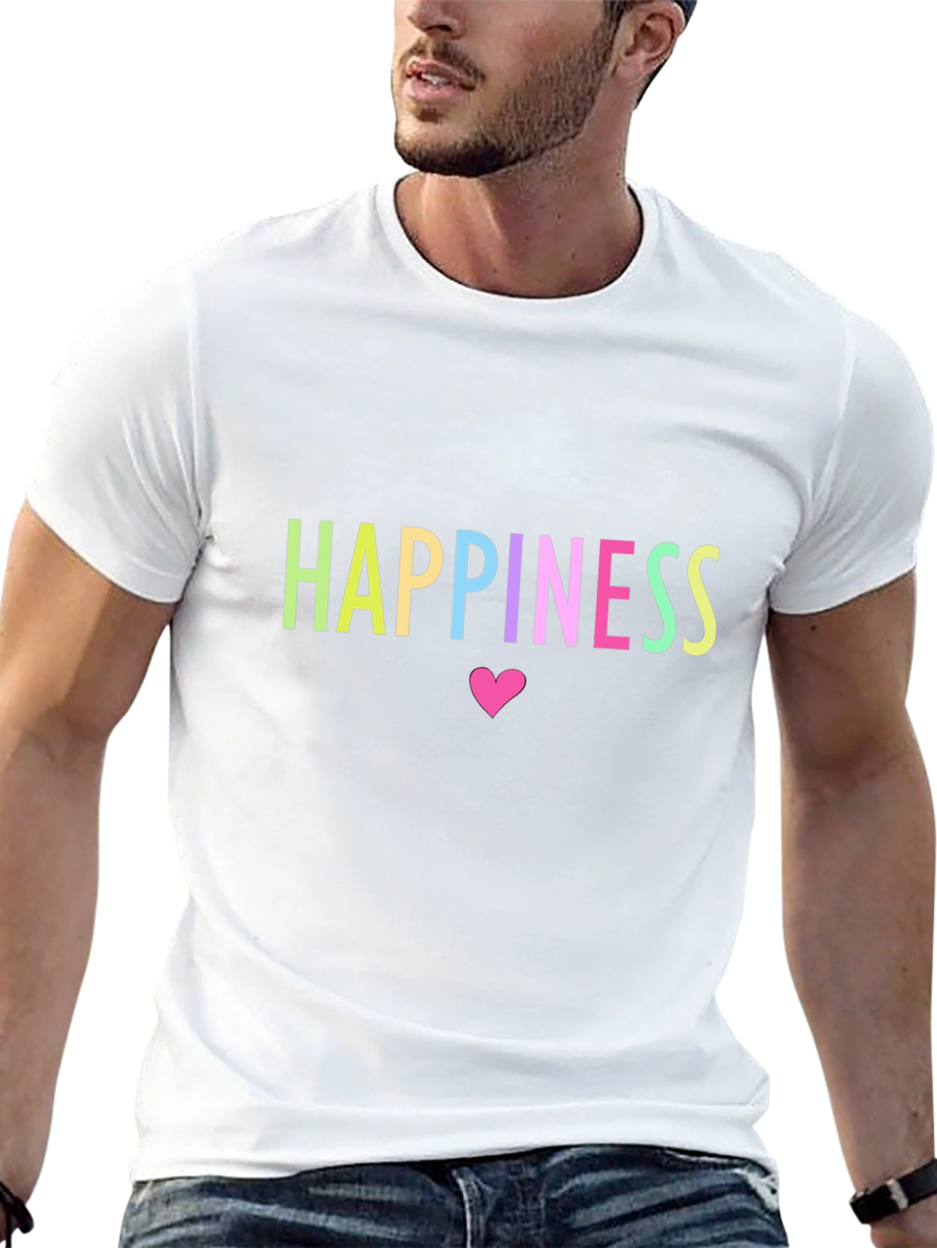 Happiness T-Shirt - Black - Heart Design