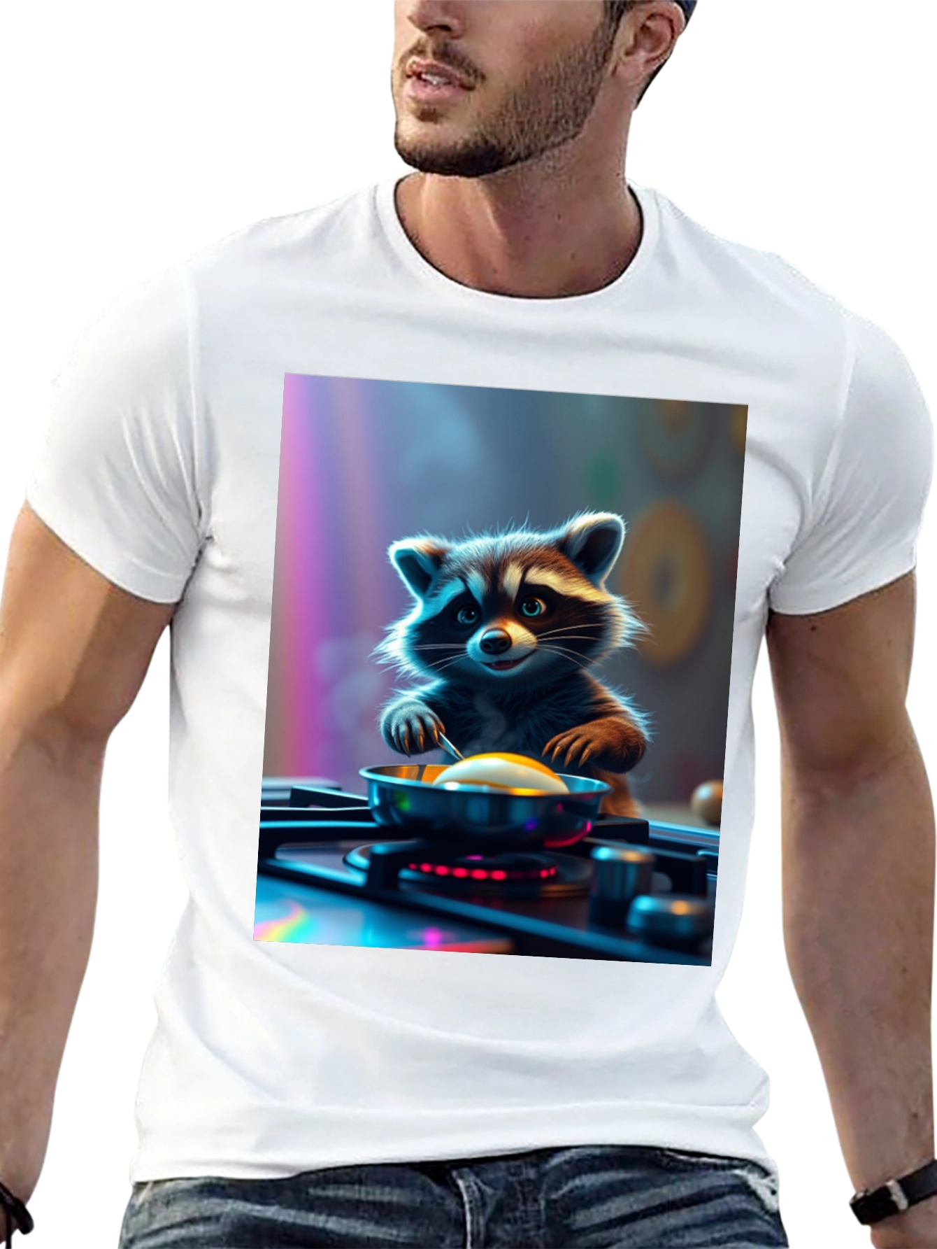 Chef Raccoon T-Shirt - Culinary Cartoon Tee