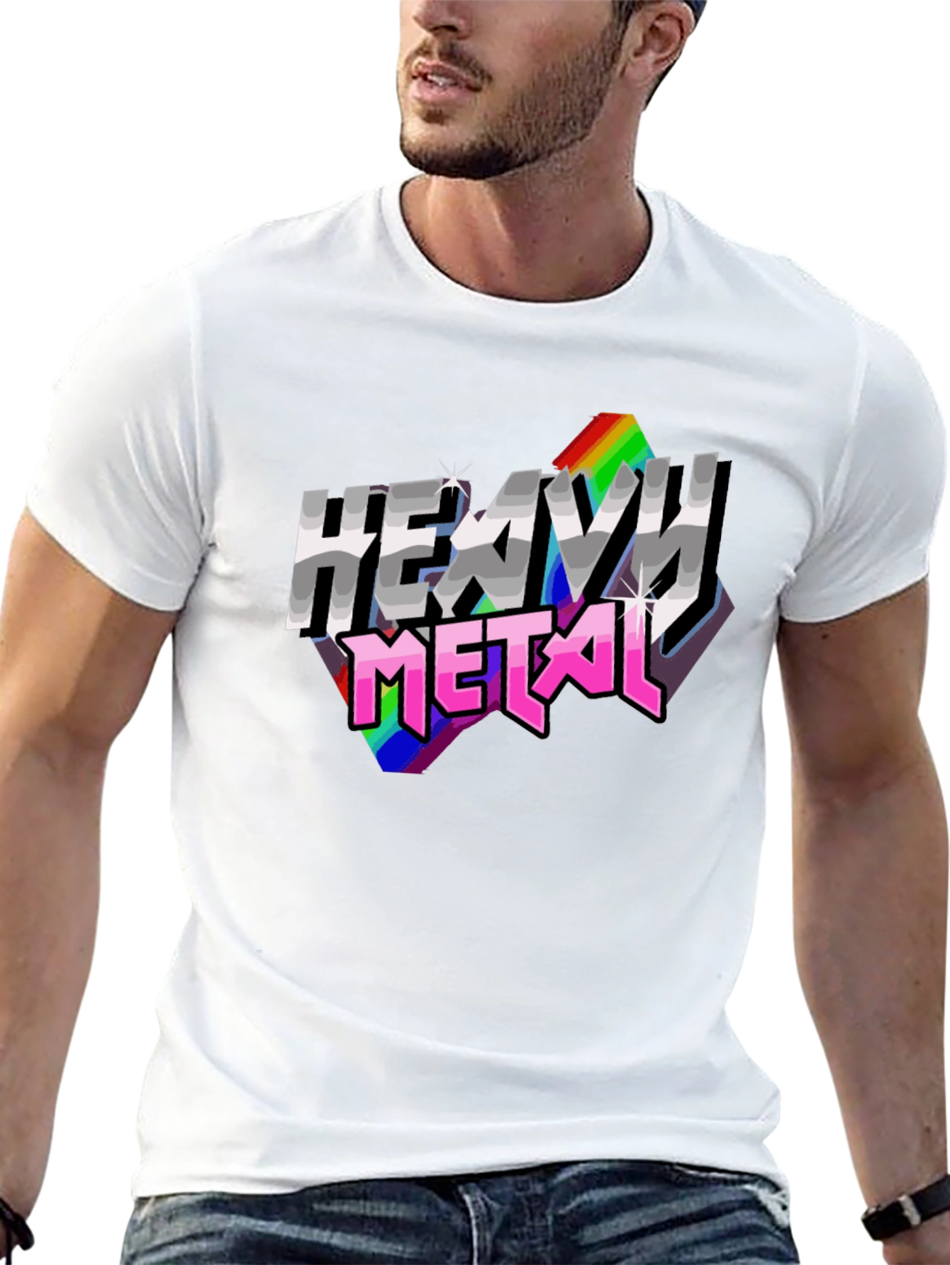 Heavy Metal Rainbow Graphic T-Shirt