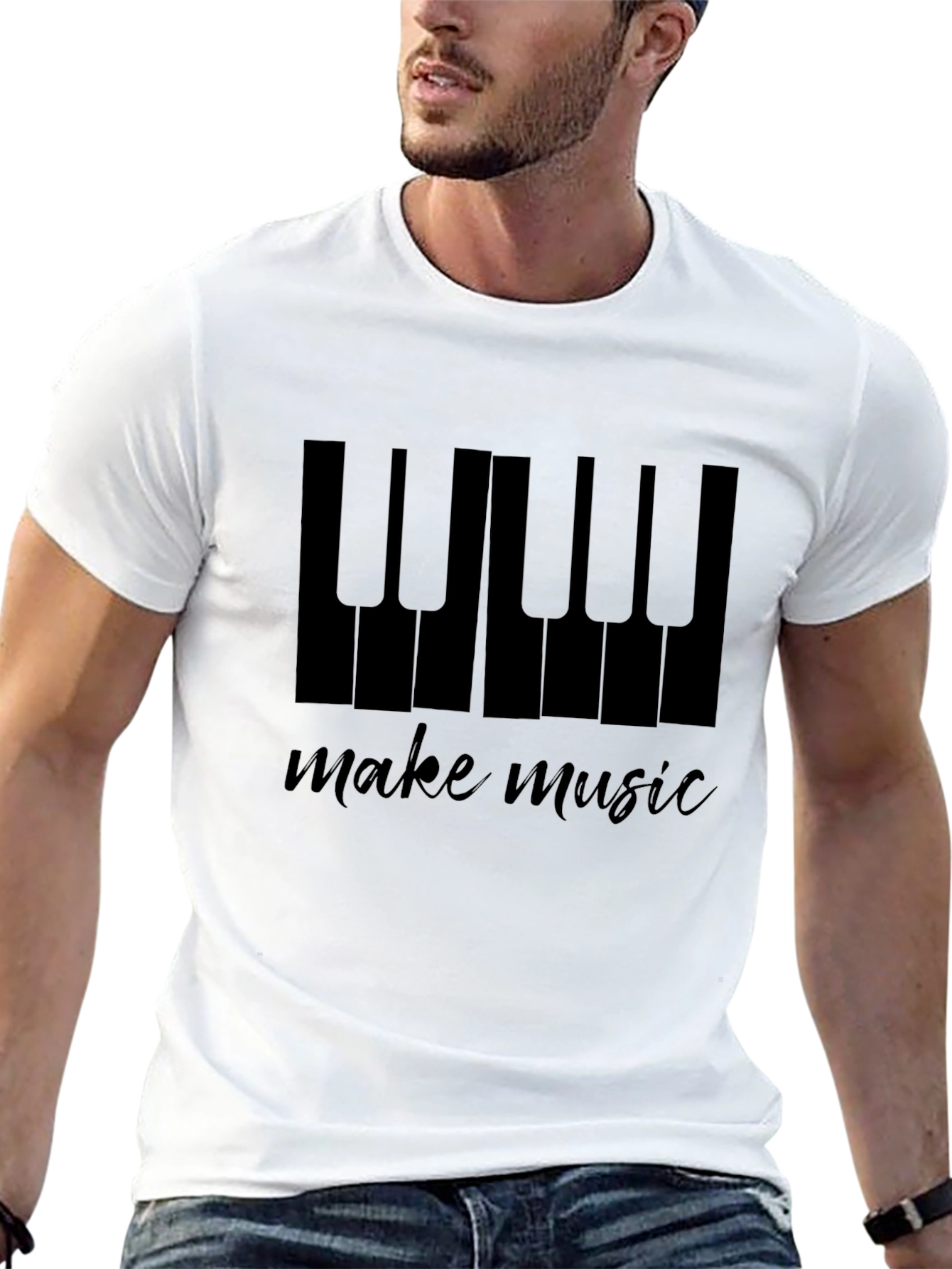 Make Music Piano Keys Graphic Tee - Black