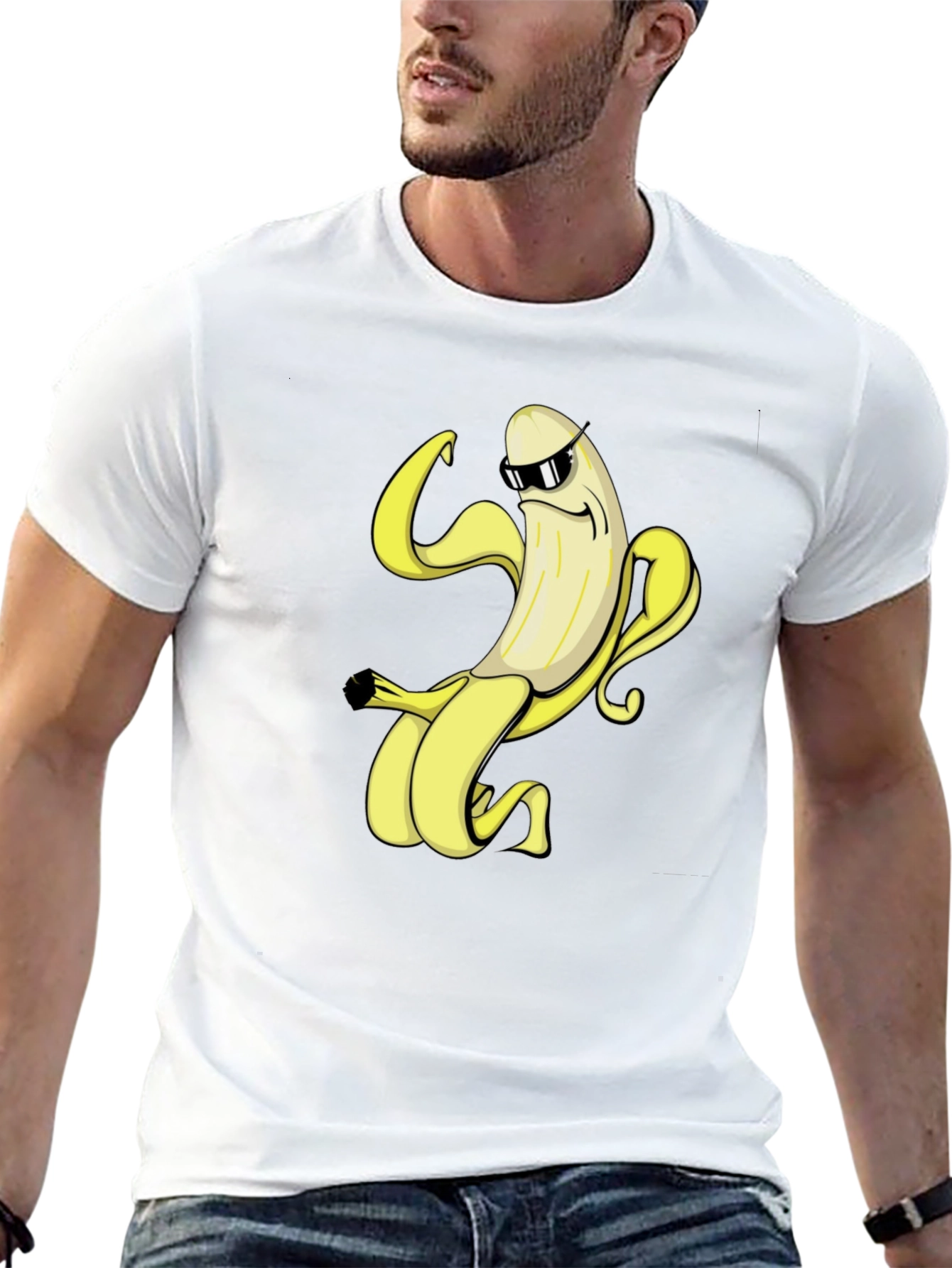 Cool Banana Graphic Tee - Black Cotton T-Shirt