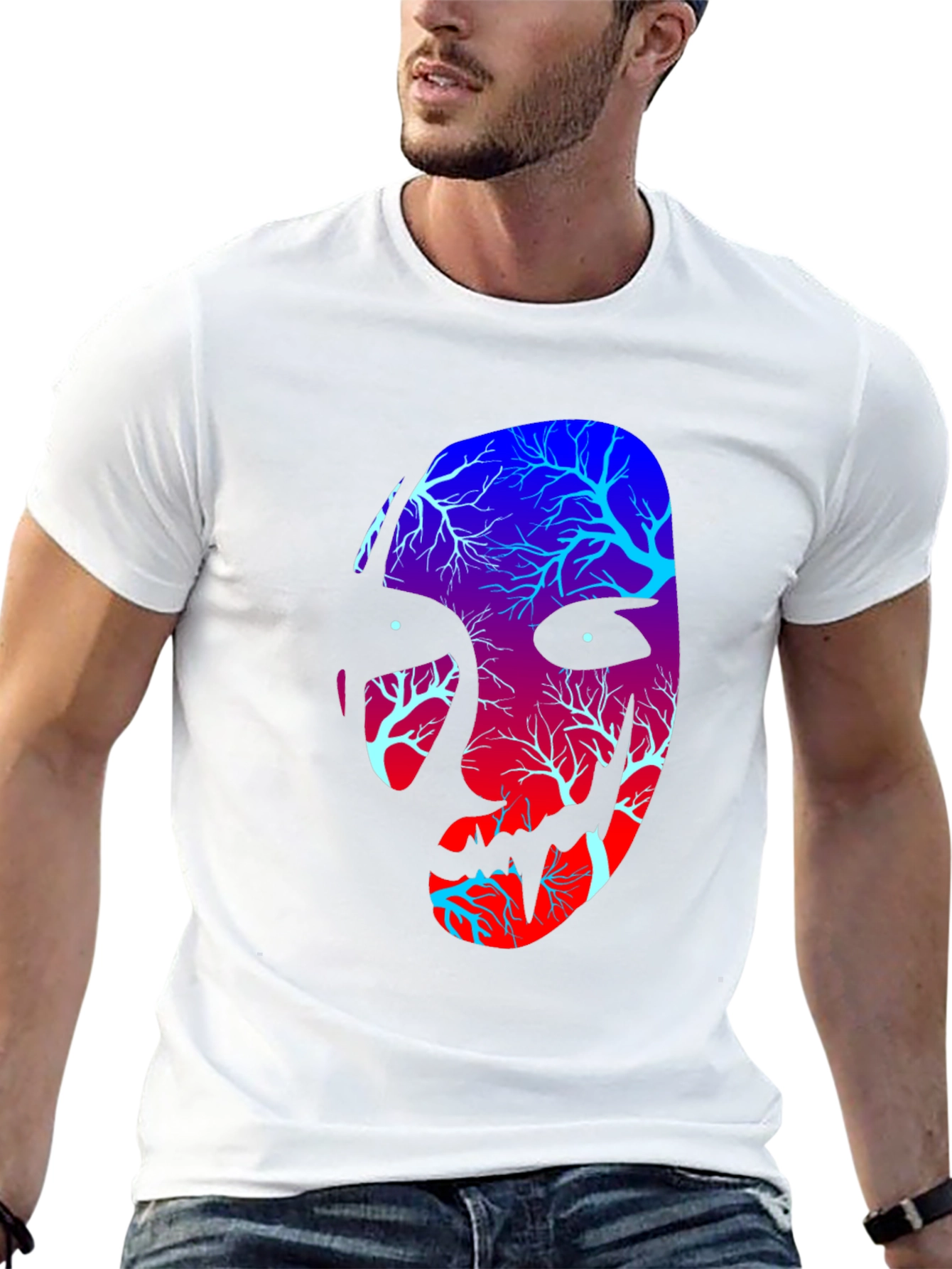 Tree Spirit Face Graphic Tee - Black