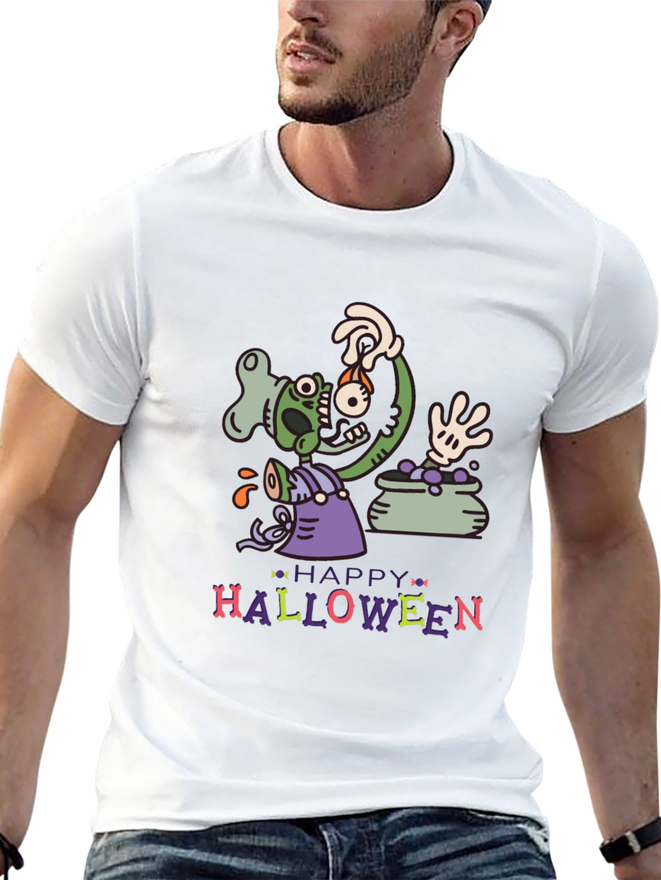 Happy Halloween Zombie Crew T-Shirt