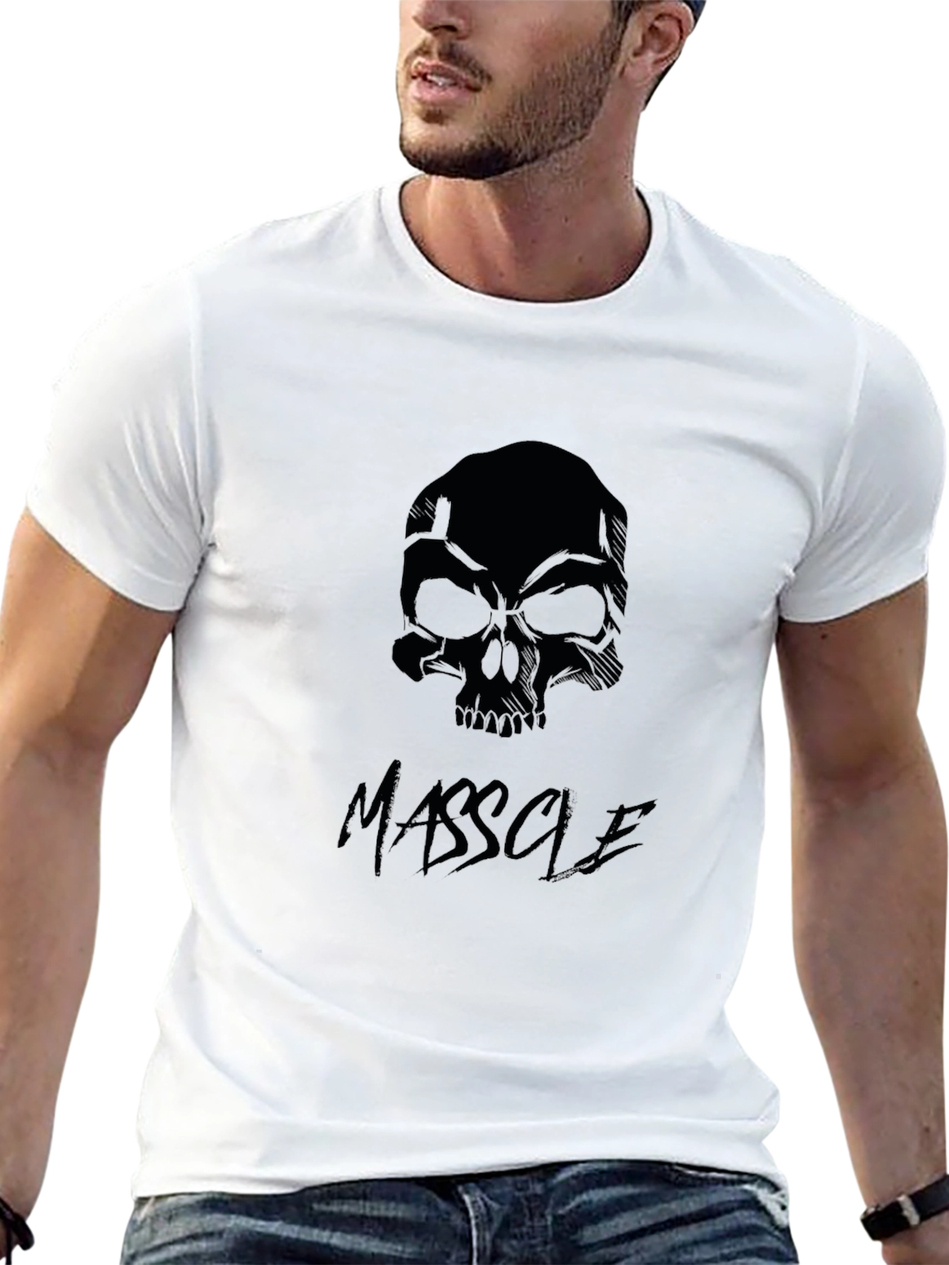 Black Skull Graphic Tee for Men