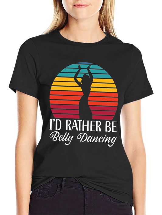 Belly Dancing T-Shirt - Retro Sunset Design