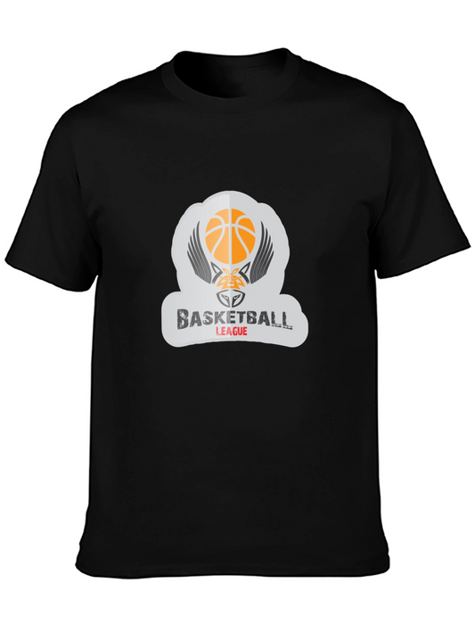 Basketball League Graphic Tee - Stylish Black T-Shirt
