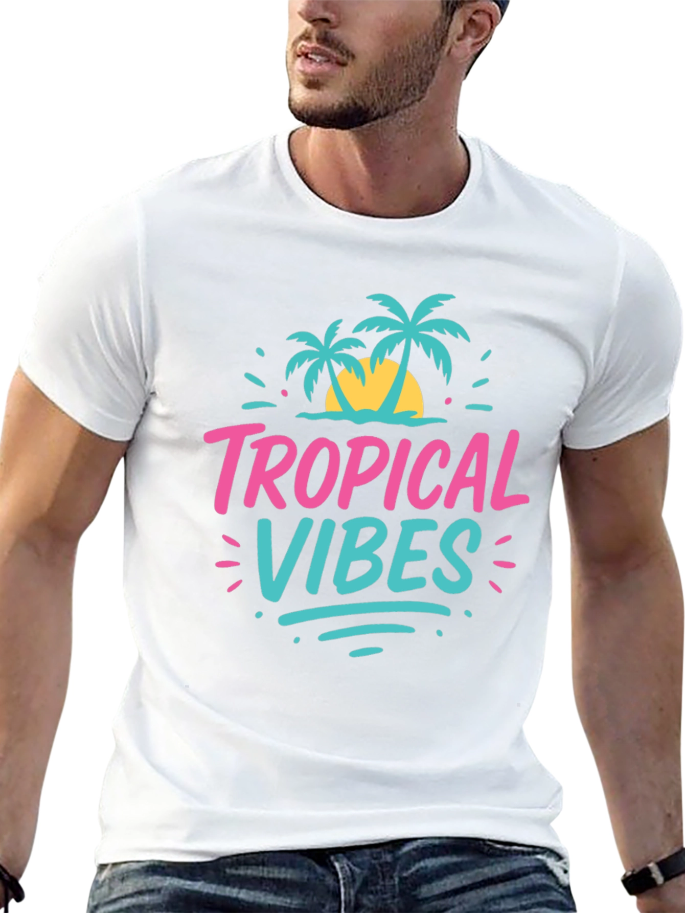 Tropical Vibes Graphic Tee - Summer Ready!