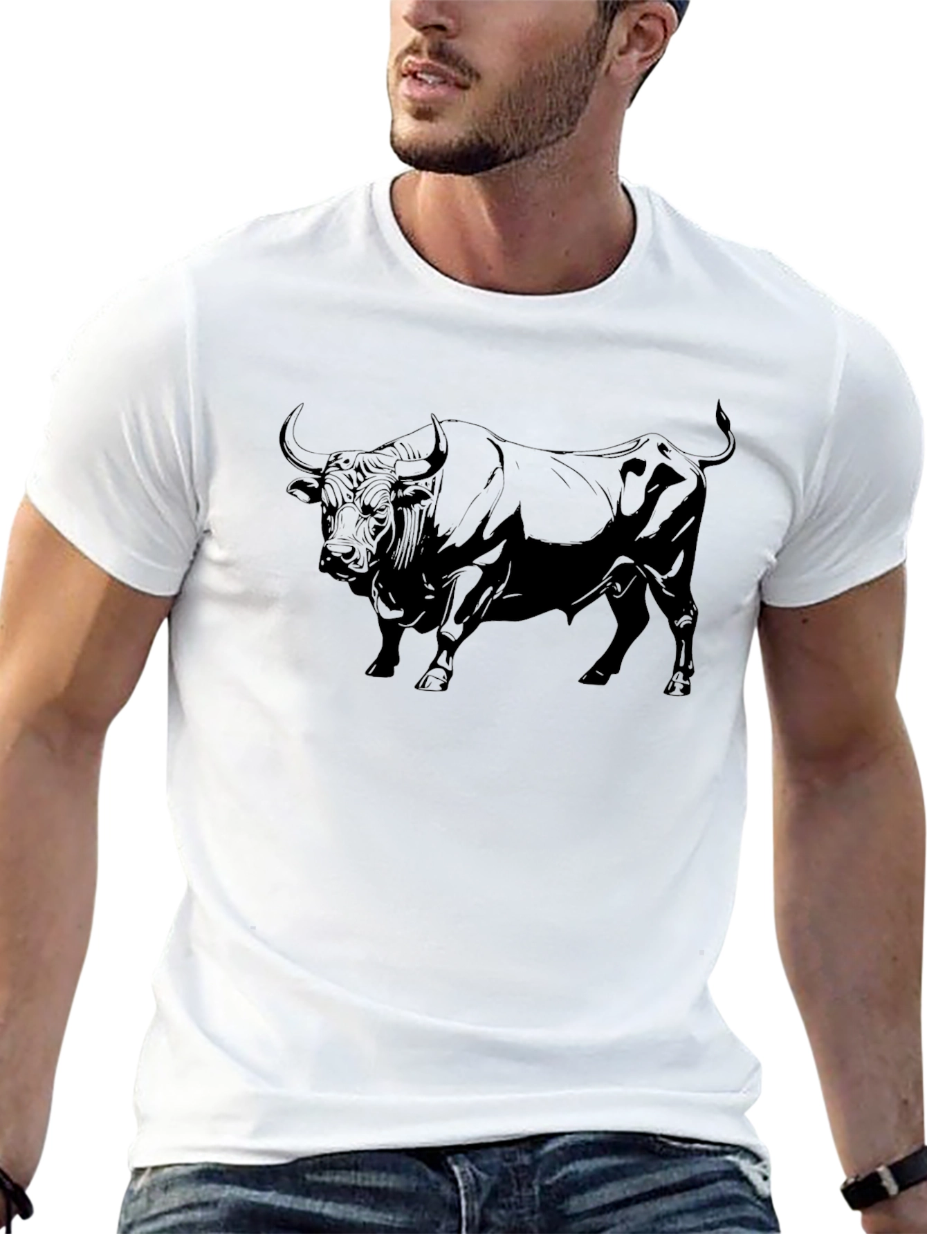Black Bull Graphic Tee - Bold & Stylish