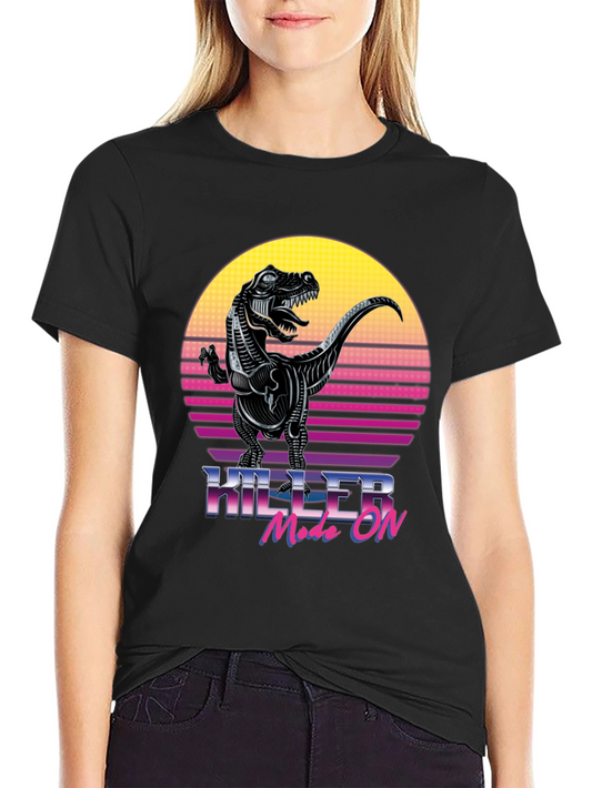 Killer Mode On T-Rex Retro Graphic T-Shirt