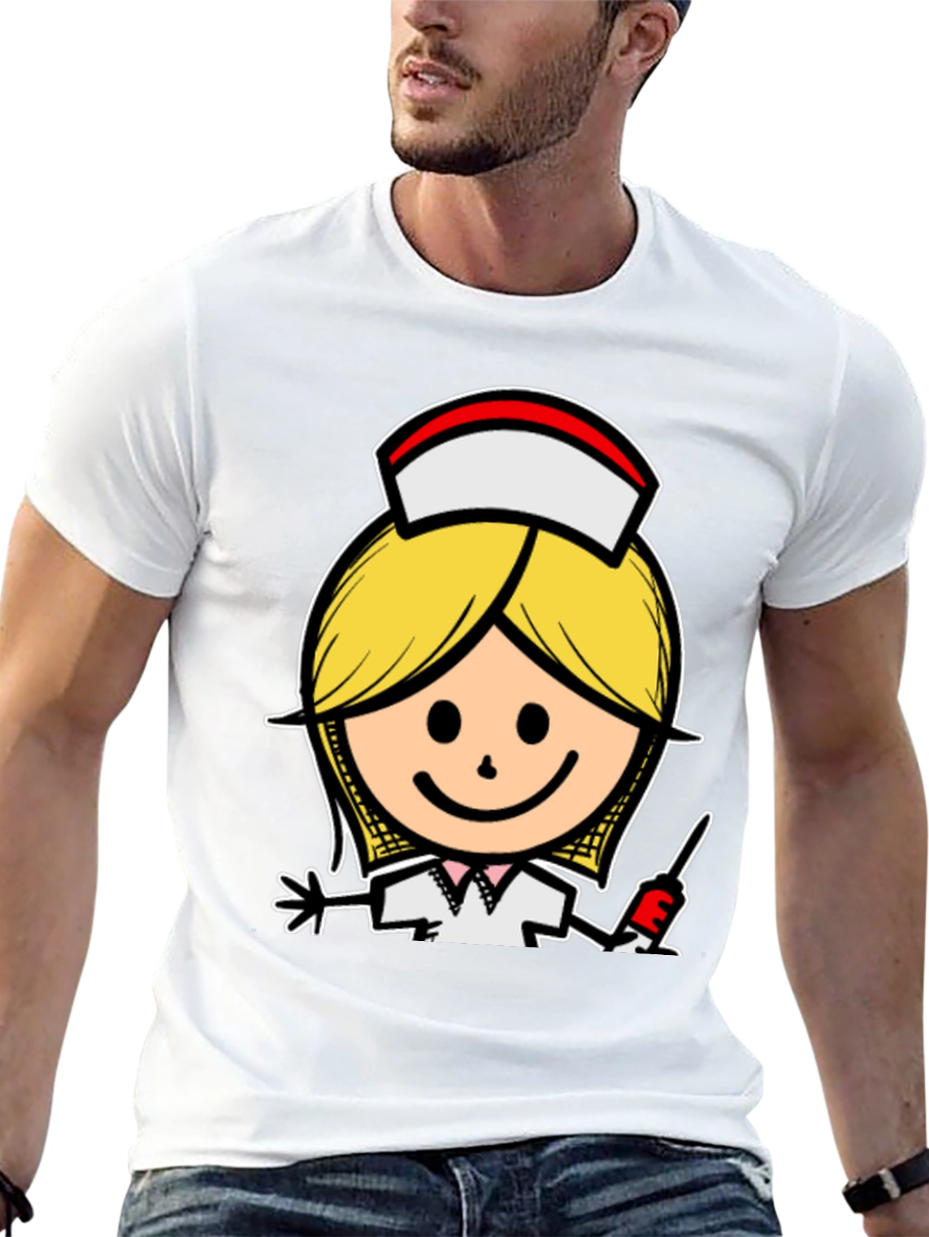 Cartoon Nurse T-Shirt - Unique Graphic Tee