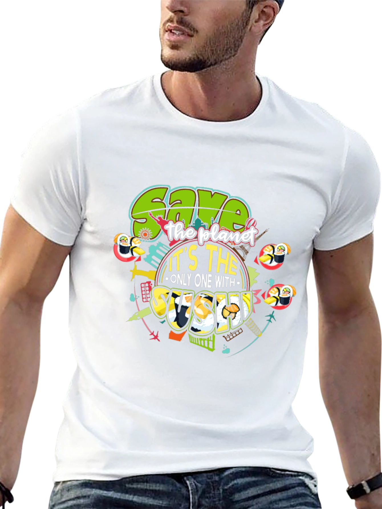 Save the Planet with Sushi Graphic Tee