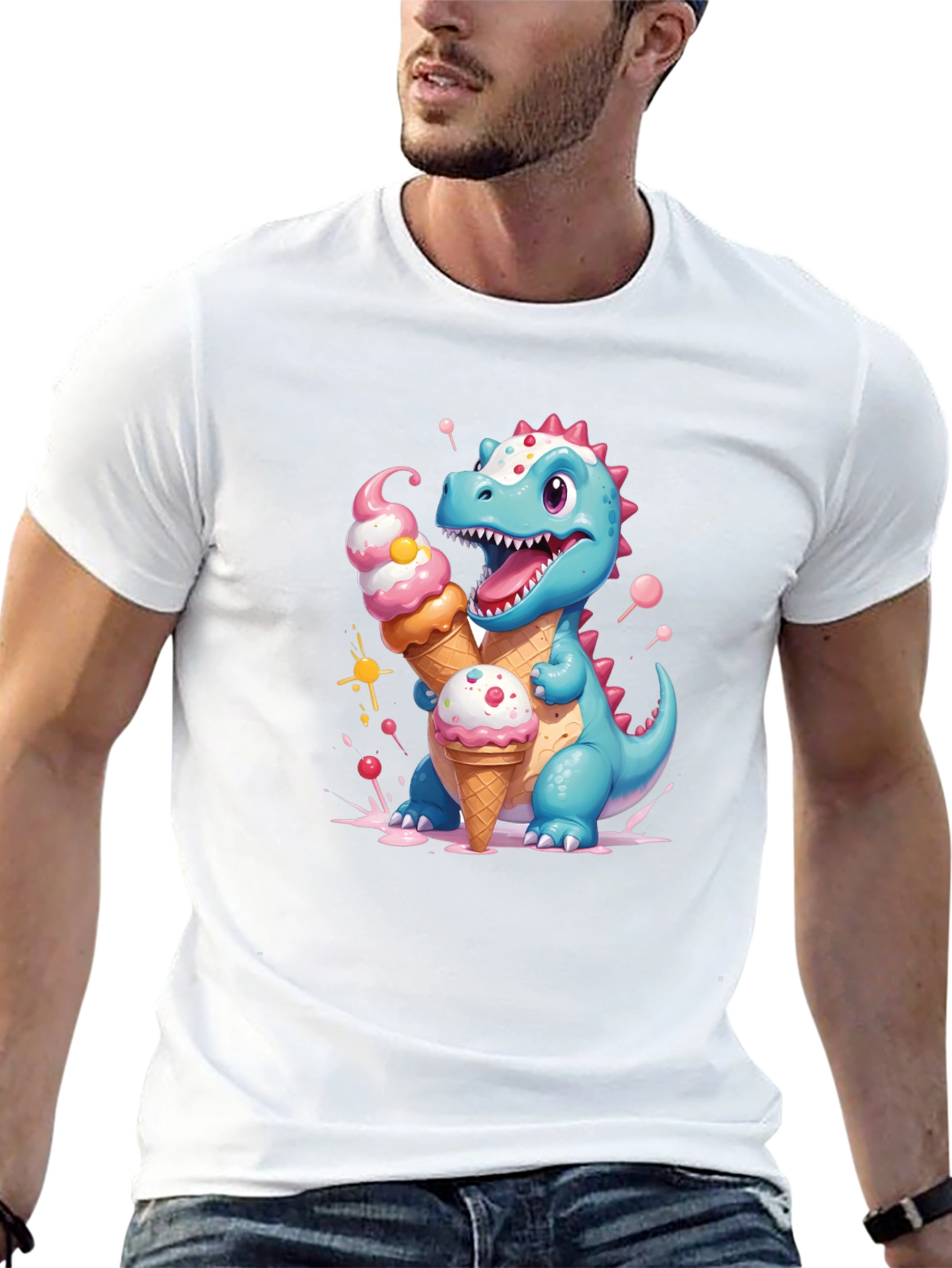 Cute Dino Ice Cream T-Shirt