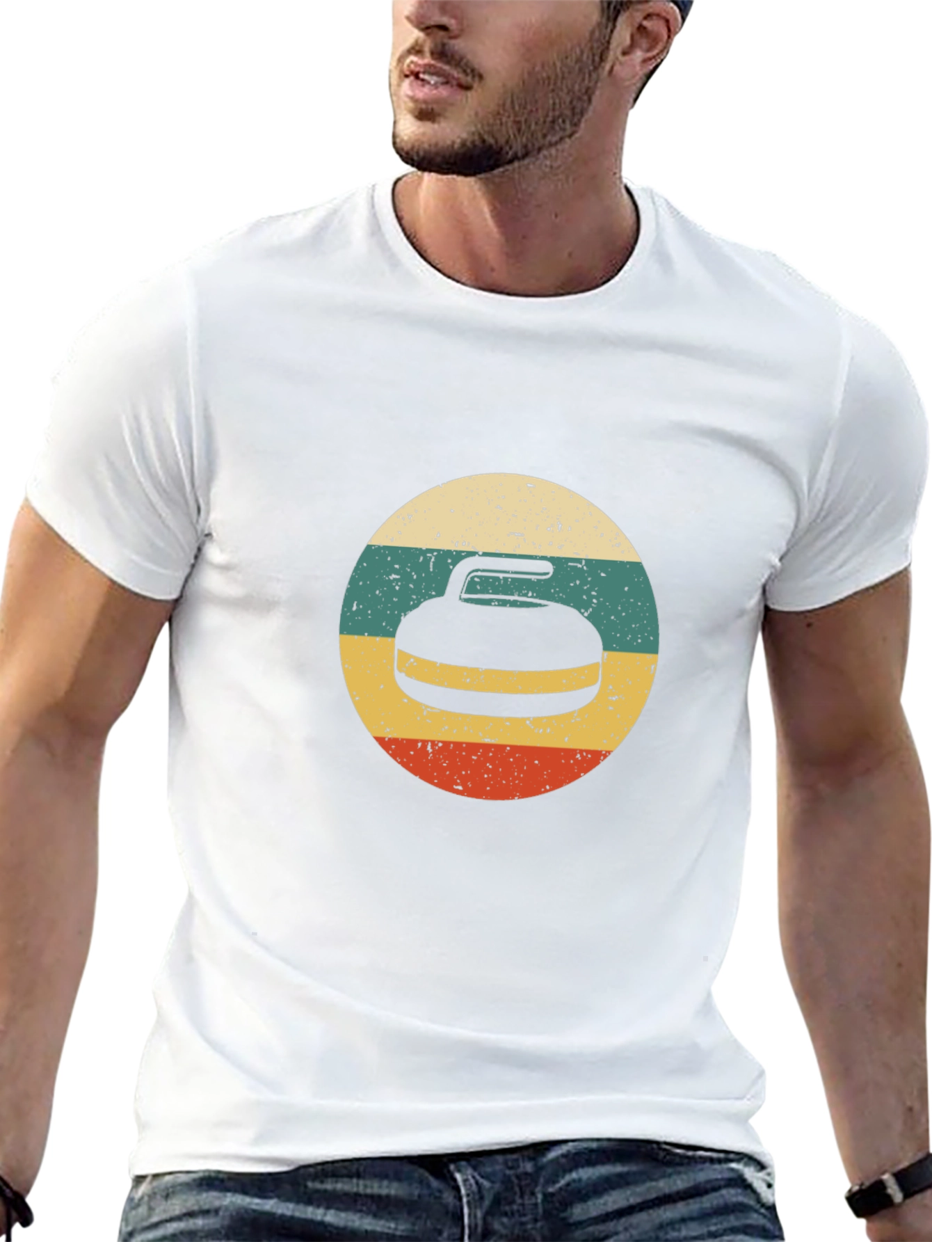 Retro Curling Stone T-Shirt
