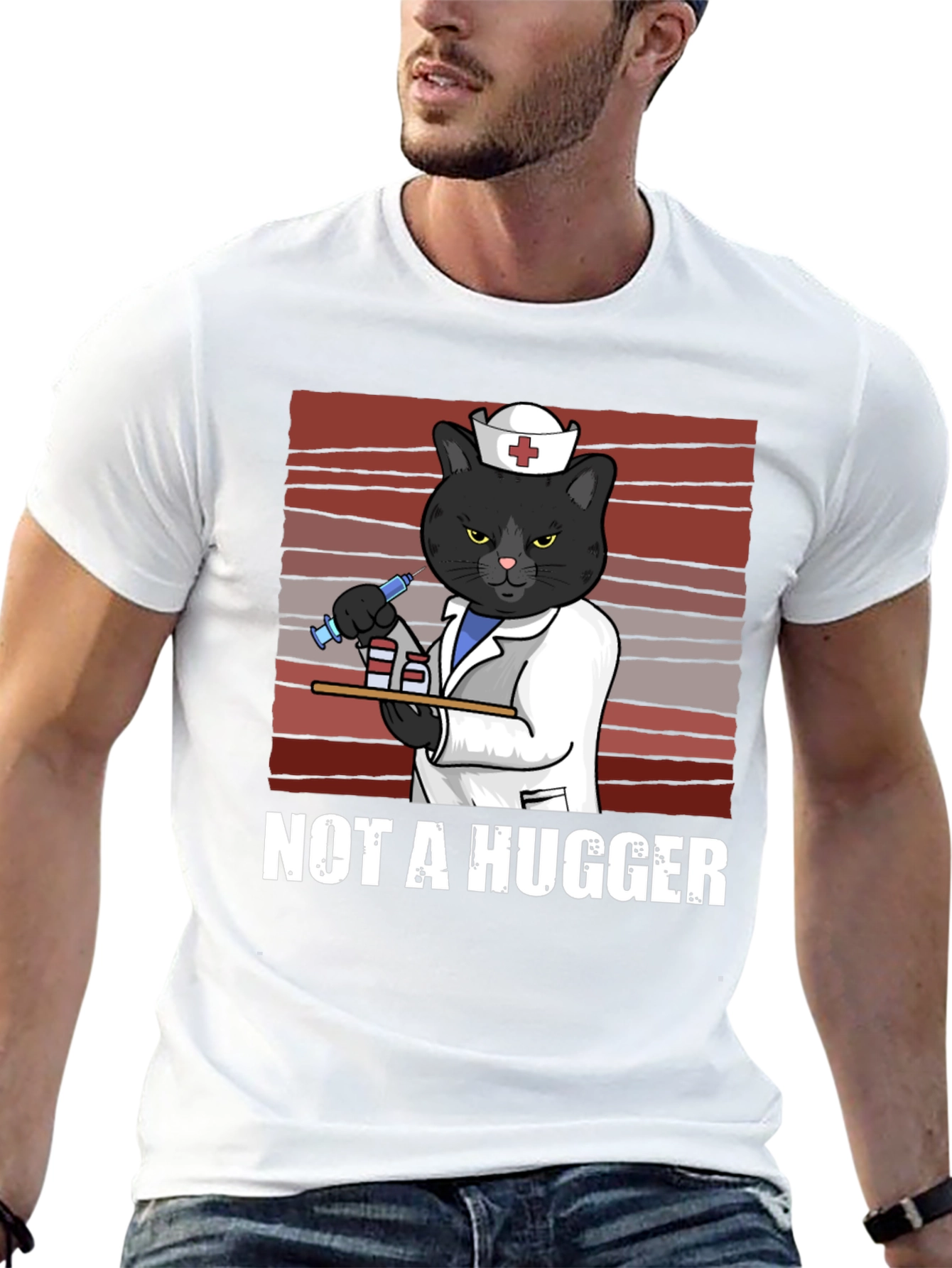 Not A Hugger Nurse Cat T-Shirt