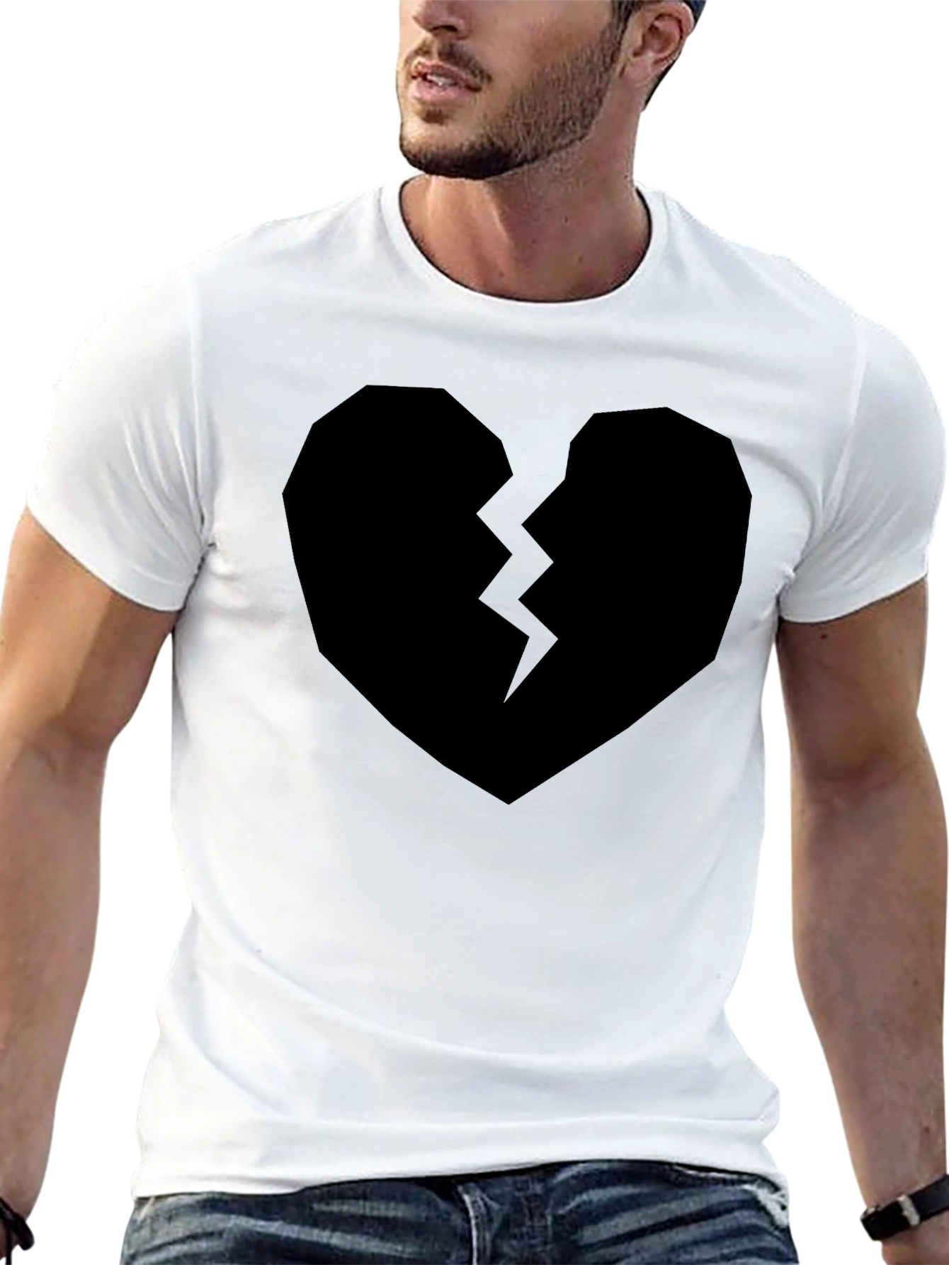 Black Broken Heart Graphic T-Shirt