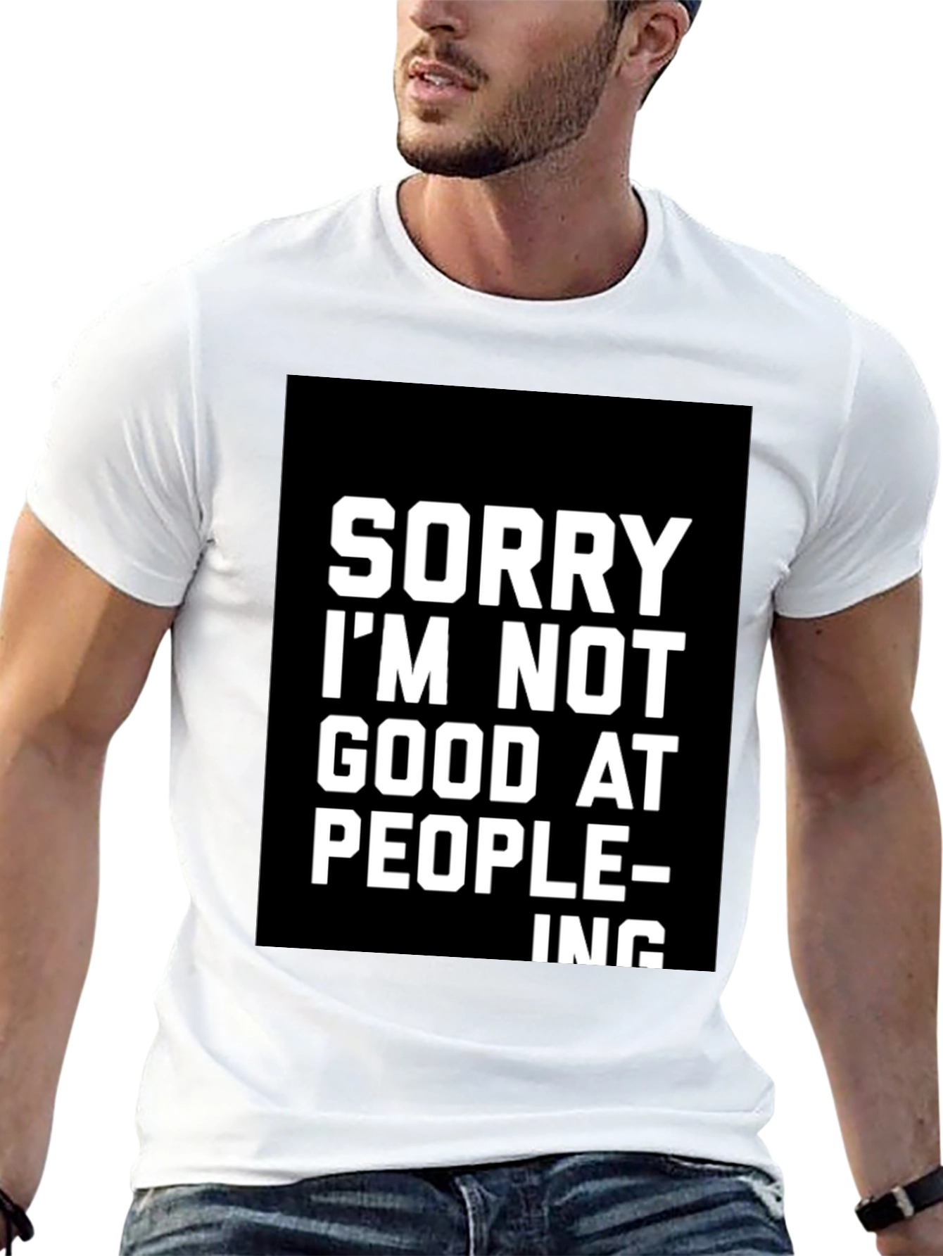 Funny Sarcastic Sorry Graphic Tee - Black