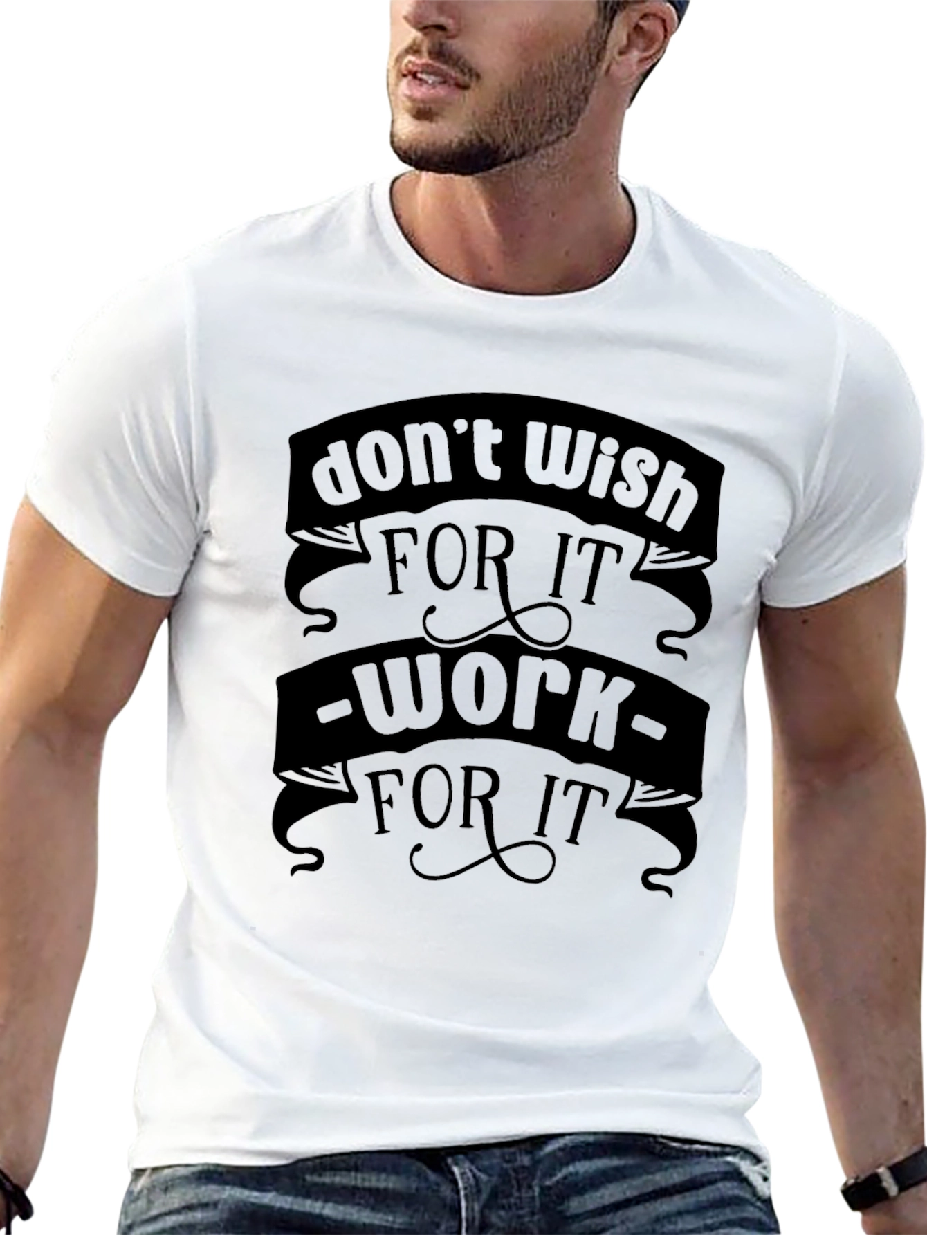 Work For It Black Graphic T-Shirt