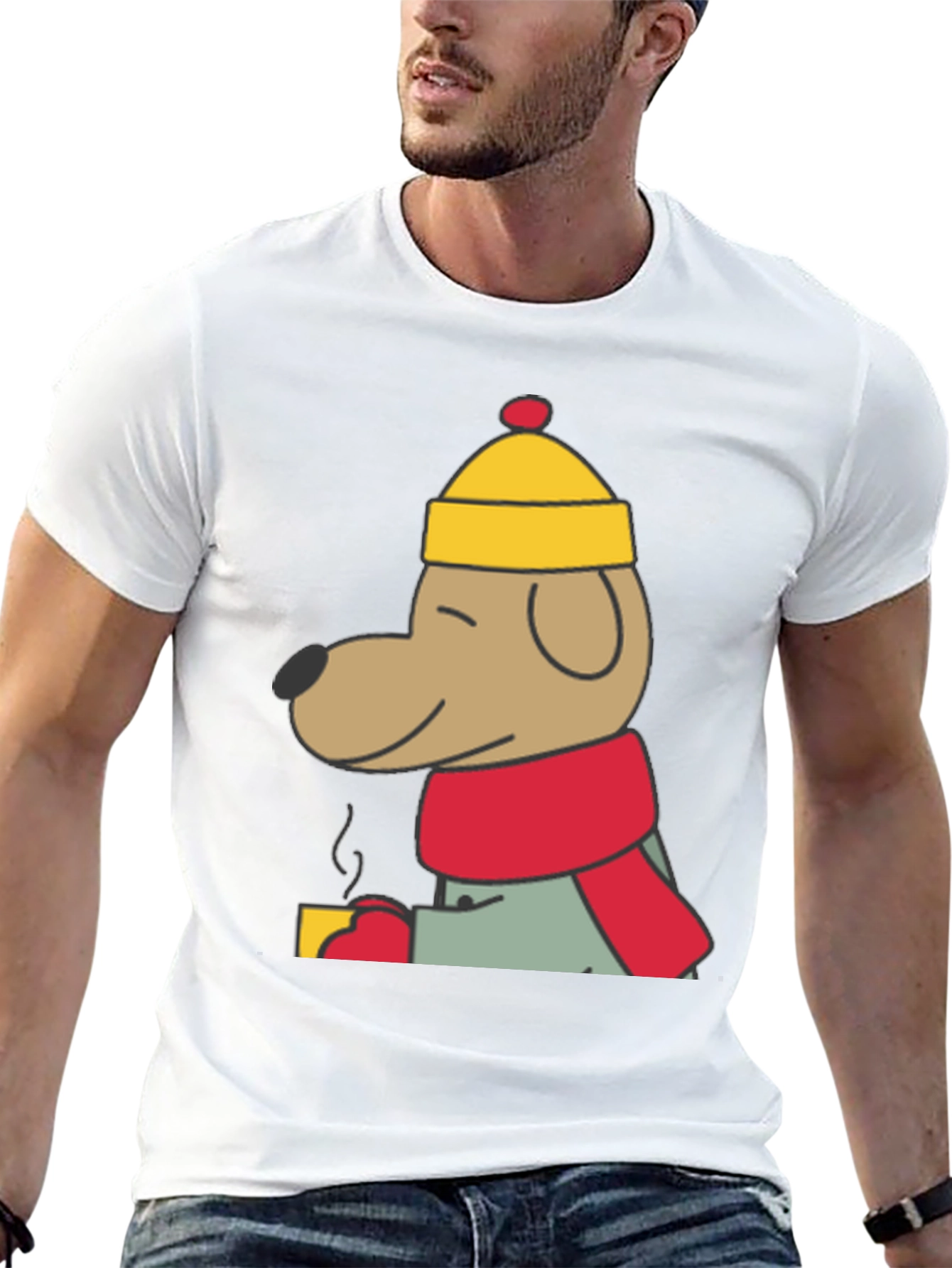 Cozy Dog in Hat Graphic Tee