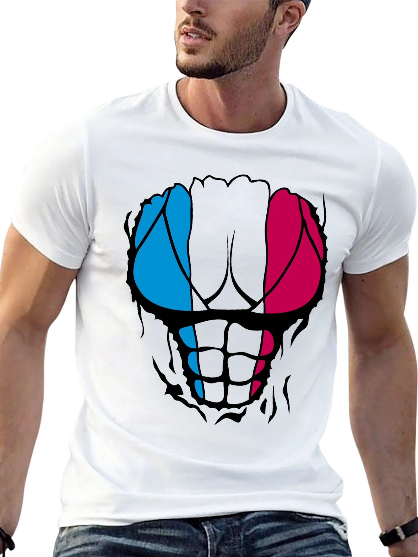 Funny Ripped Abs T-Shirt - Muscled Physique Design