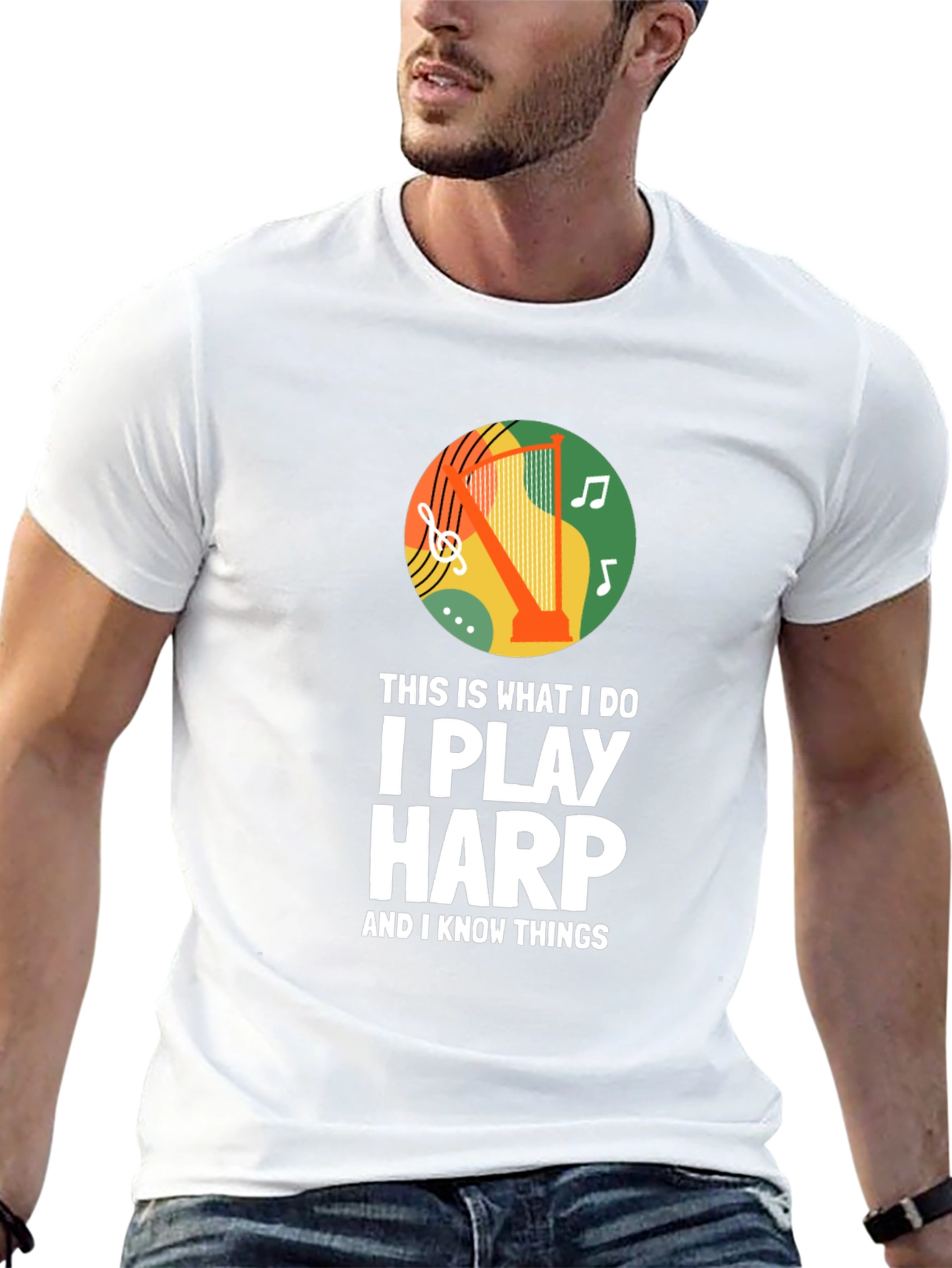 I Play Harp T-Shirt - Musician Novelty Tee