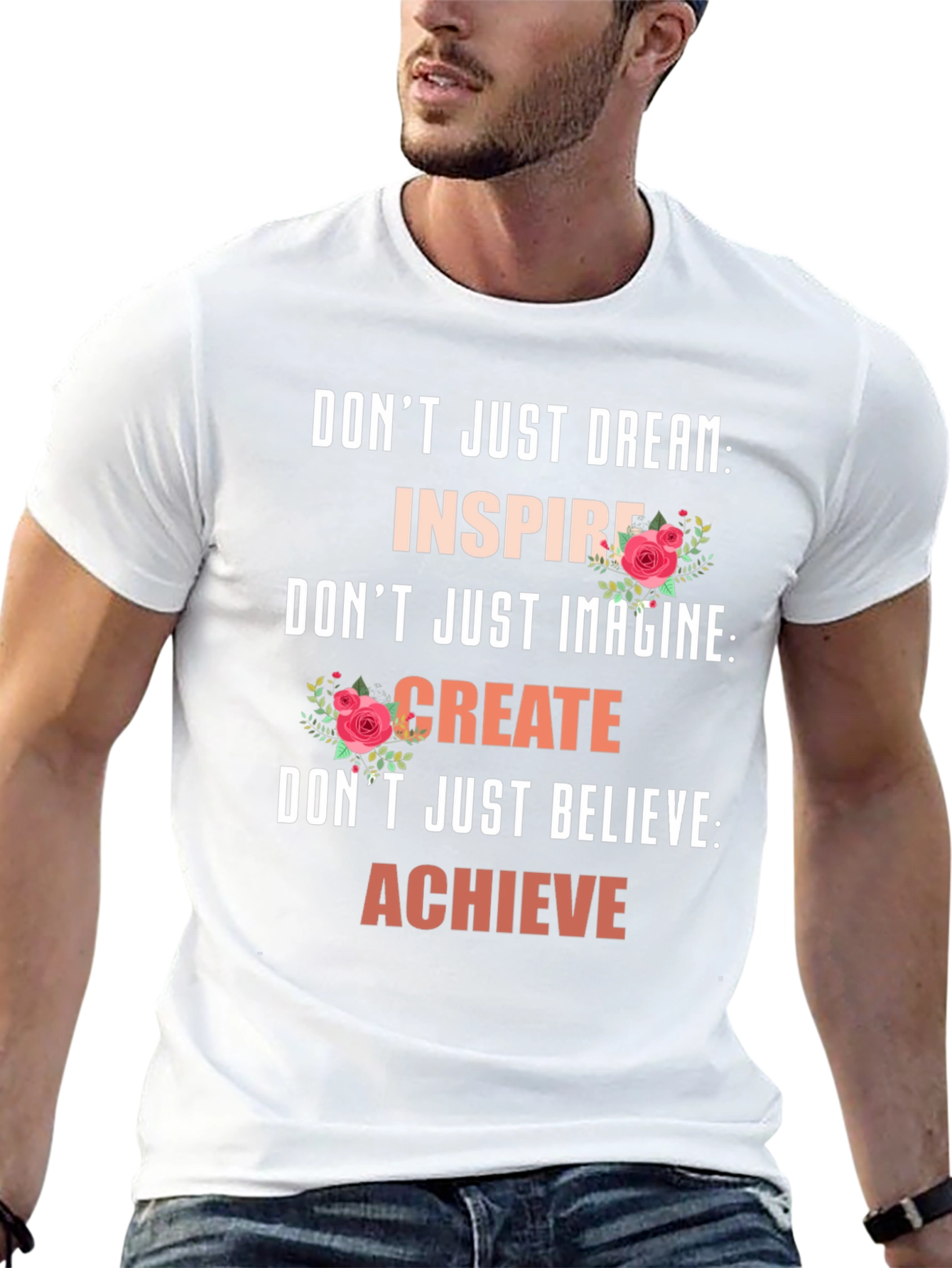 Inspirational Graphic Tee - Dream Imagine Believe