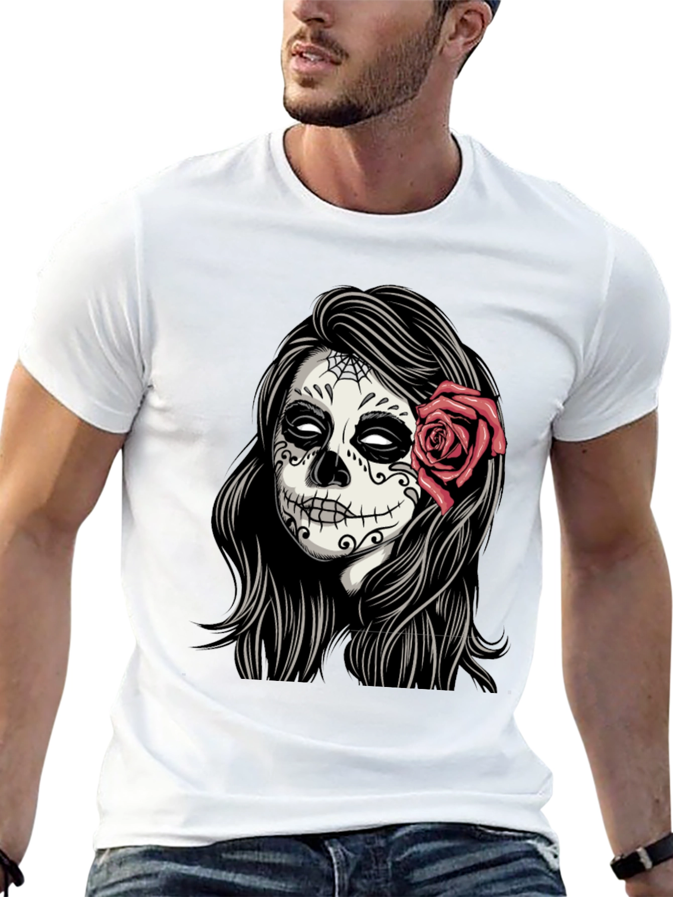 Sugar Skull Woman T-Shirt - Day of the Dead