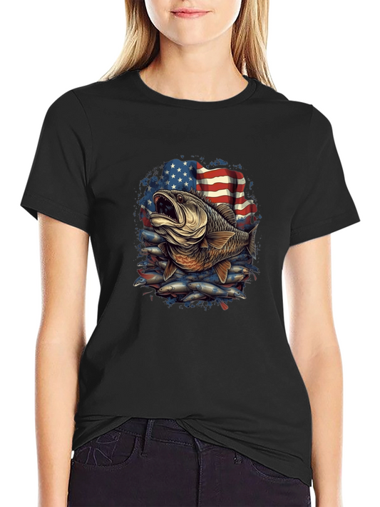 American Bass Fishing Graphic Tee