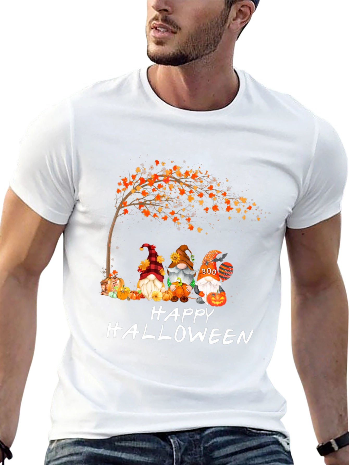 Halloween Gnomes Graphic Tee - Spooky Season Shirt