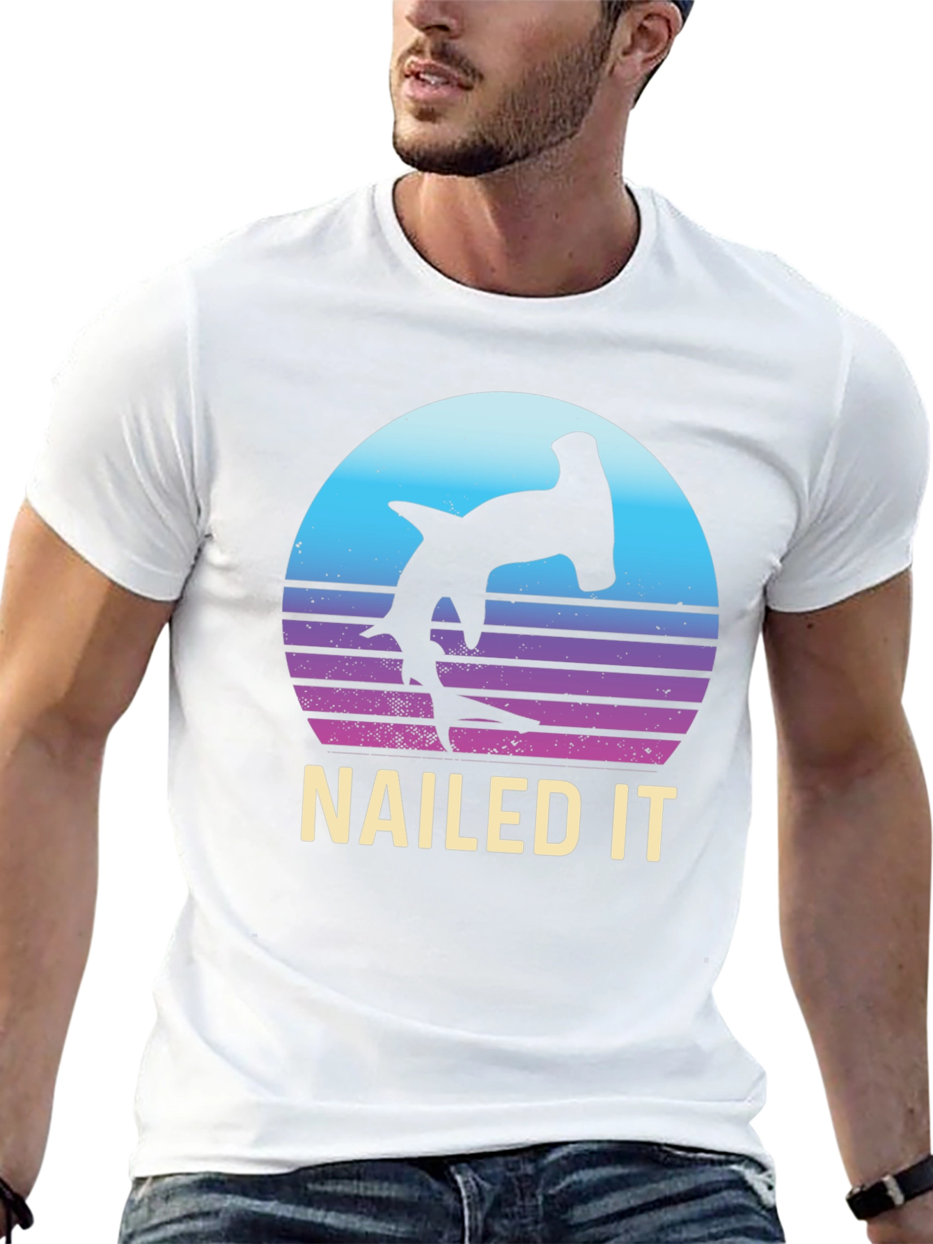 Nailed It Hammerhead Shark Retro T-Shirt