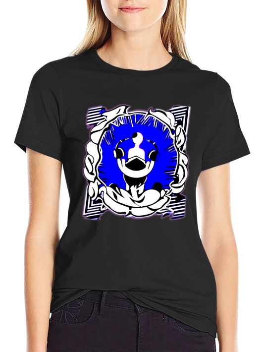 Abstract Graphic Print Black Tee