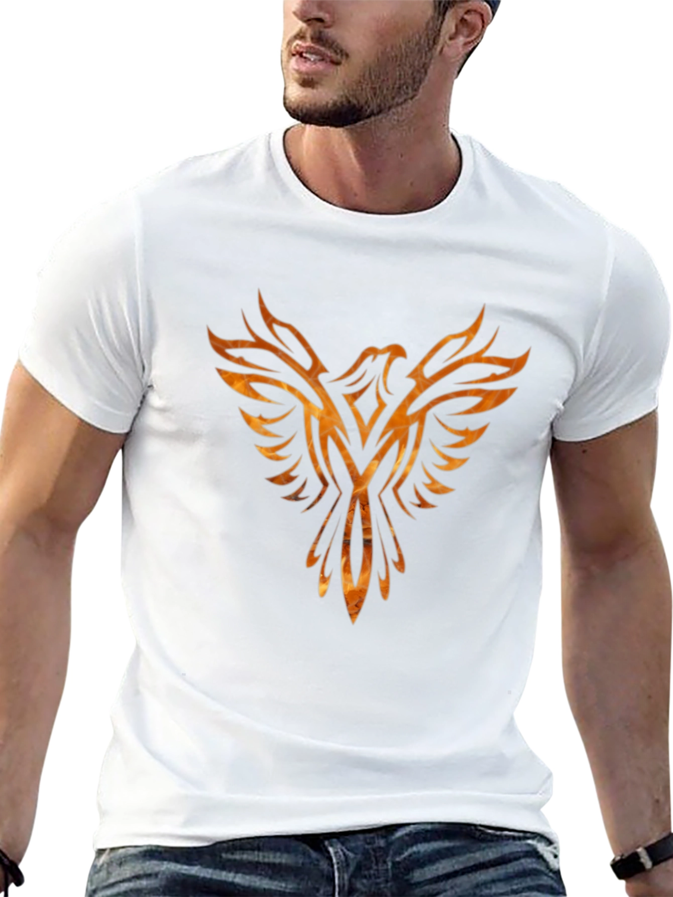 Phoenix Fire Bird Graphic Tee - Black