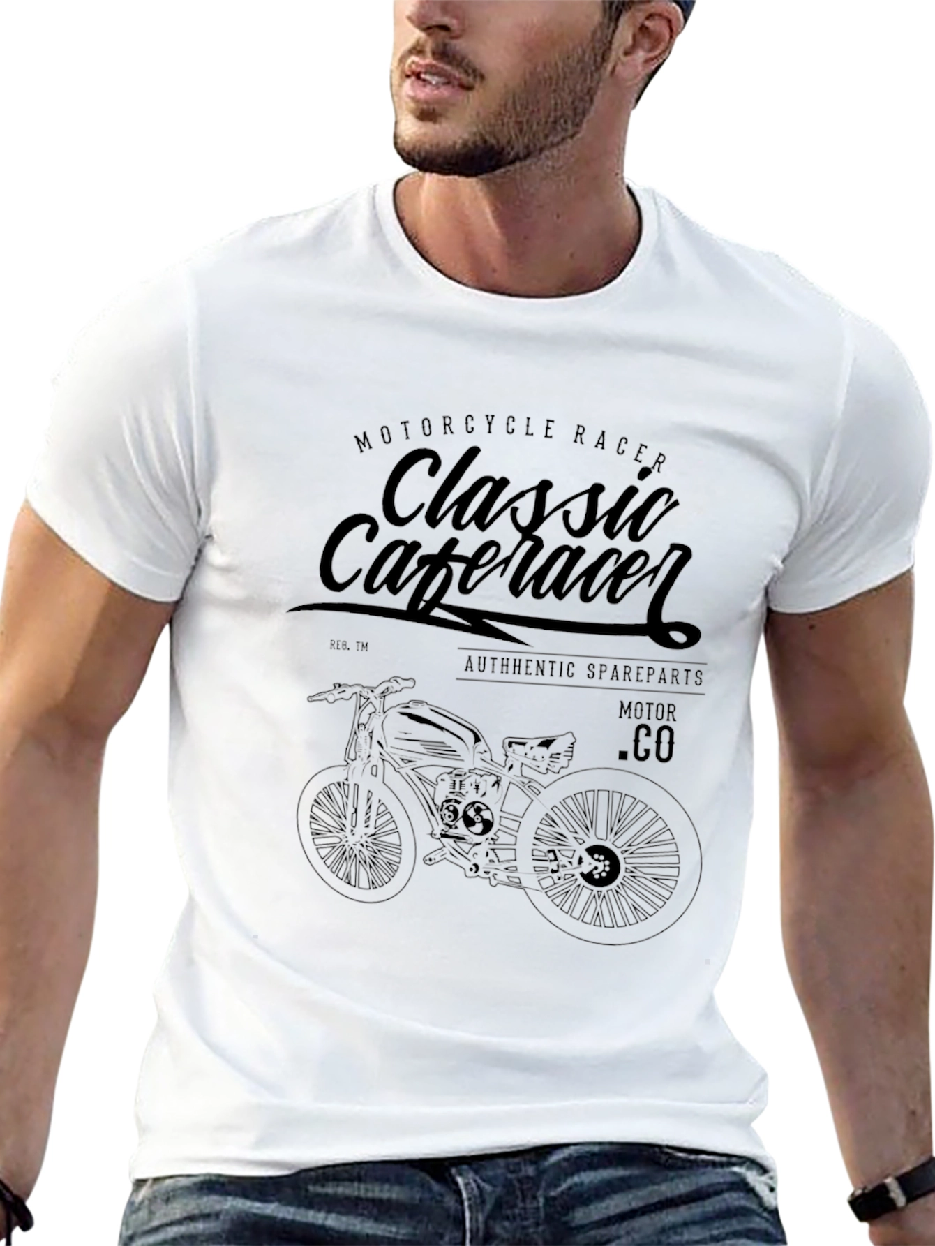 Classic Cafe Racer Motorcycle Graphic T-Shirt