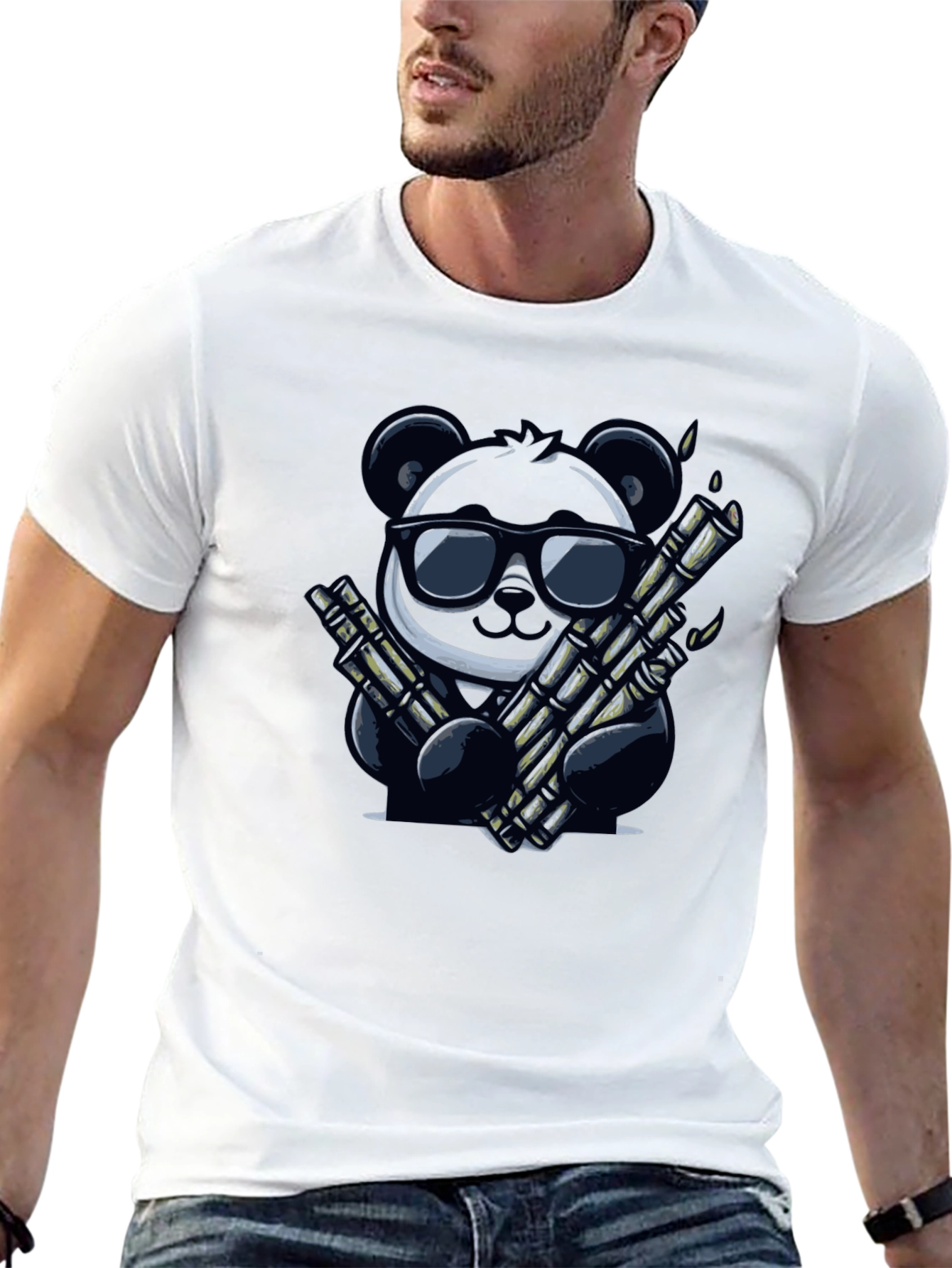 Cool Panda Graphic Tee - Black Cotton T-Shirt